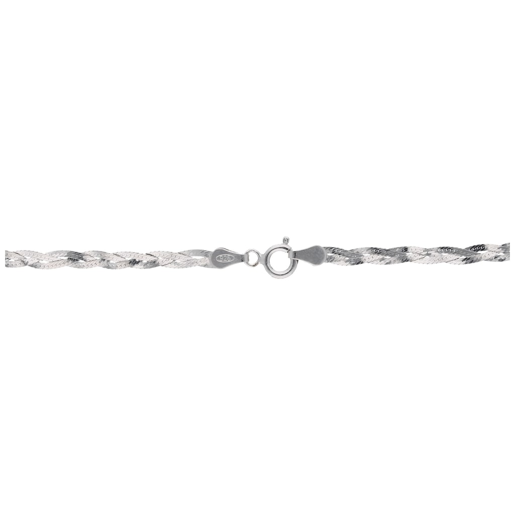 Smart Jewel Collier »Heringbonekette, geflochten, Silber 925«