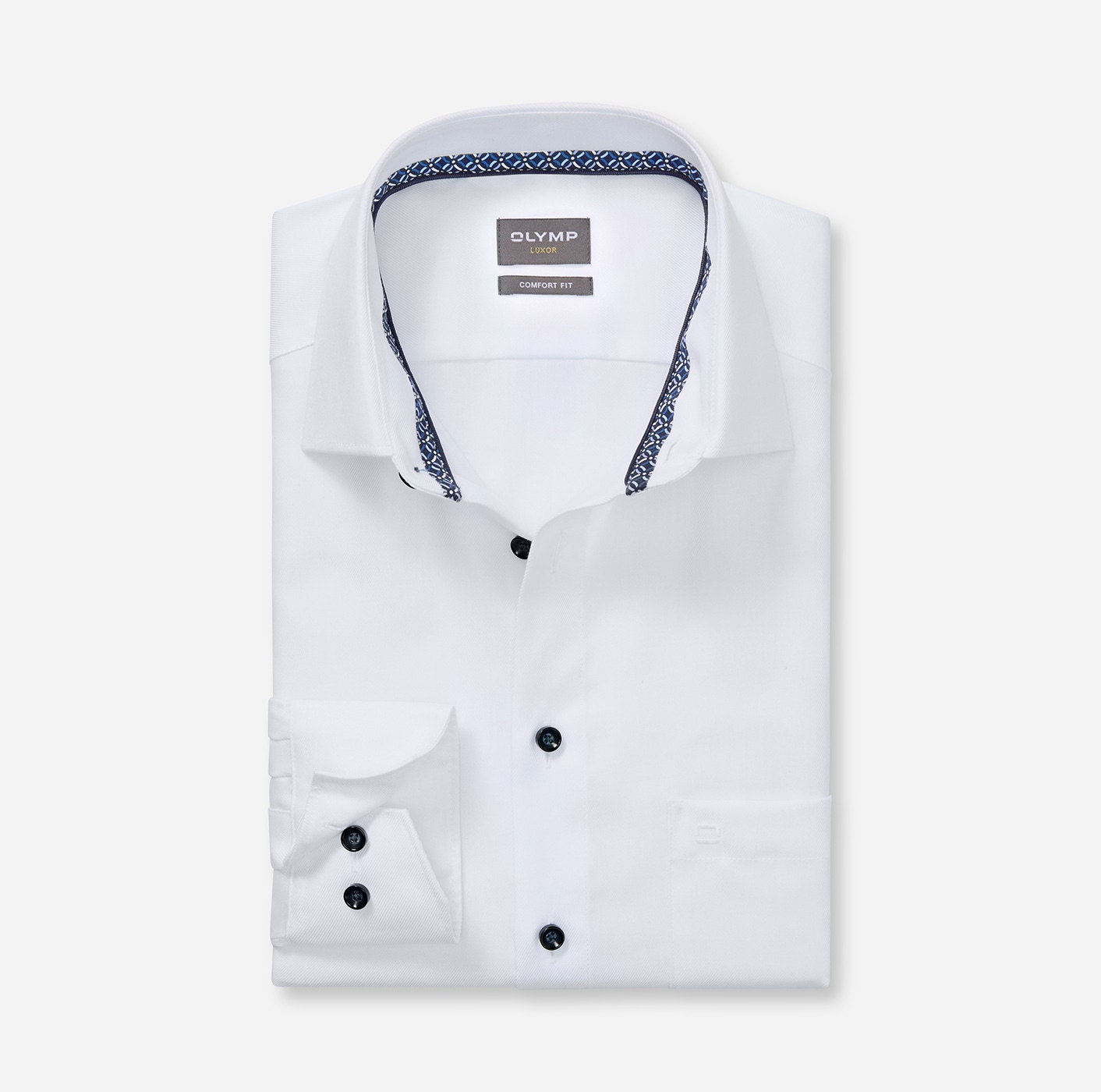 OLYMP Businesshemd »Luxor Comfort Fit New-Kentkragen« kontrastfarbene Details an Krageninnenseite, comfort fit