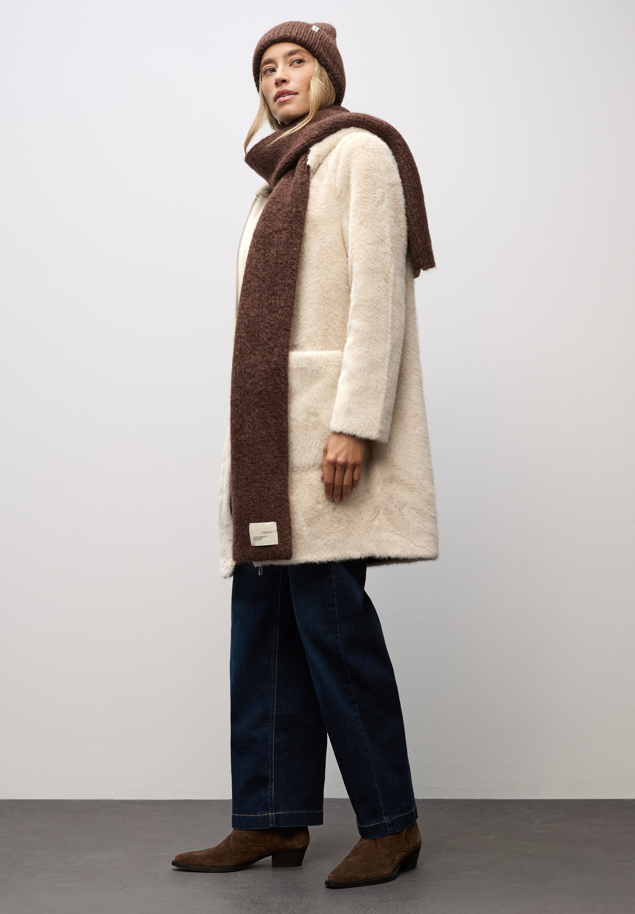 STREET ONE Fellimitatmantel