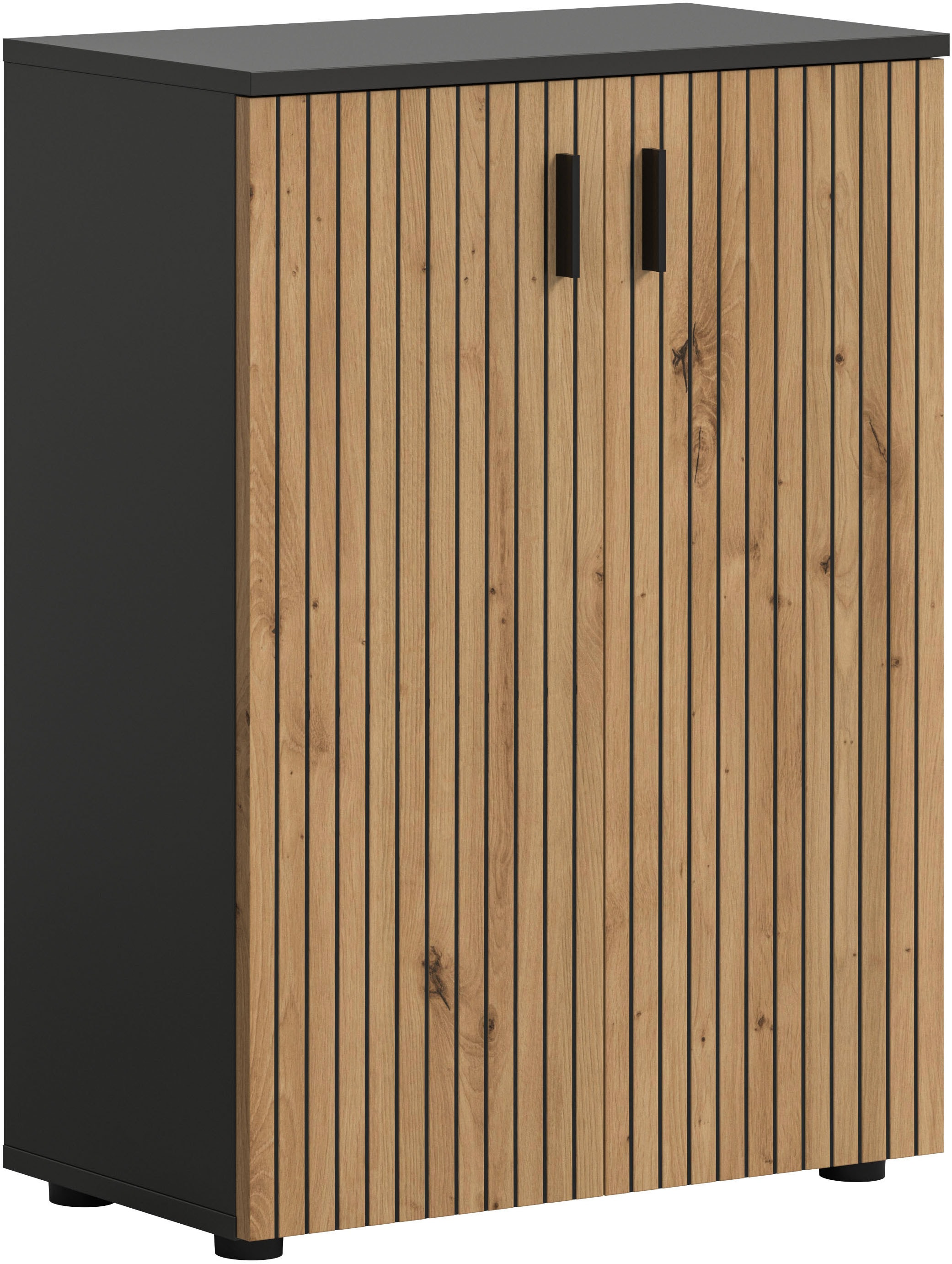 welltime Stauraumschrank "MANI, Höhe: 81 cm, Paneeloptik, 2 Türen, 3 Fächer günstig online kaufen