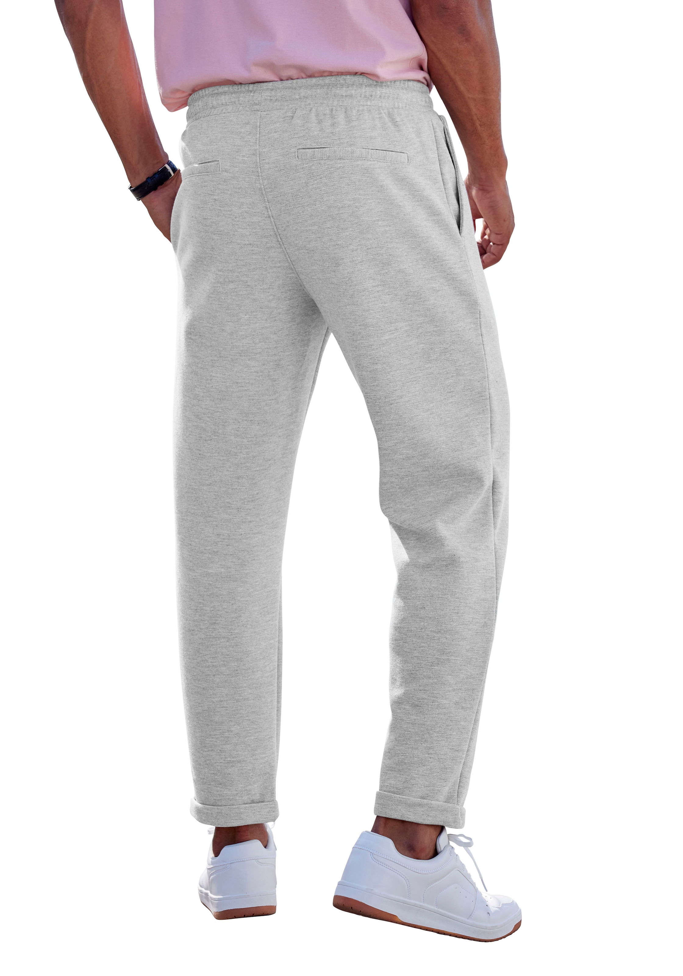 John Devin Jogger Pants »Jogg Pants«, Umschlag am Beinabschluss, aus elastischer Piqué-Qualität