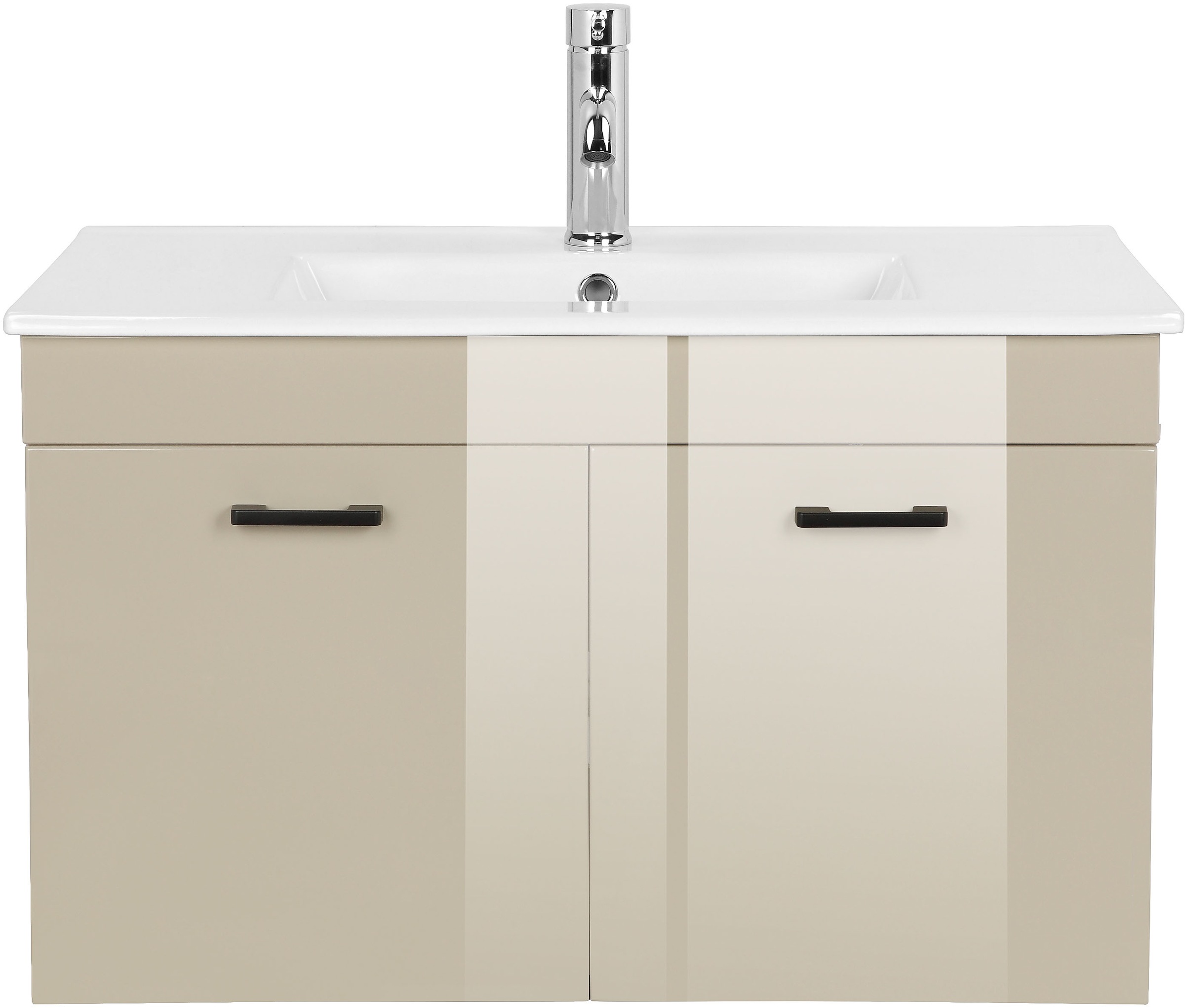 Thumbnail - welltime Waschtisch "Florenz, Breite 60cm, 2 Tür, 2 Fächer, MDF-Front" Set, Waschtisch inklusive Waschbecken, Waschplatz...