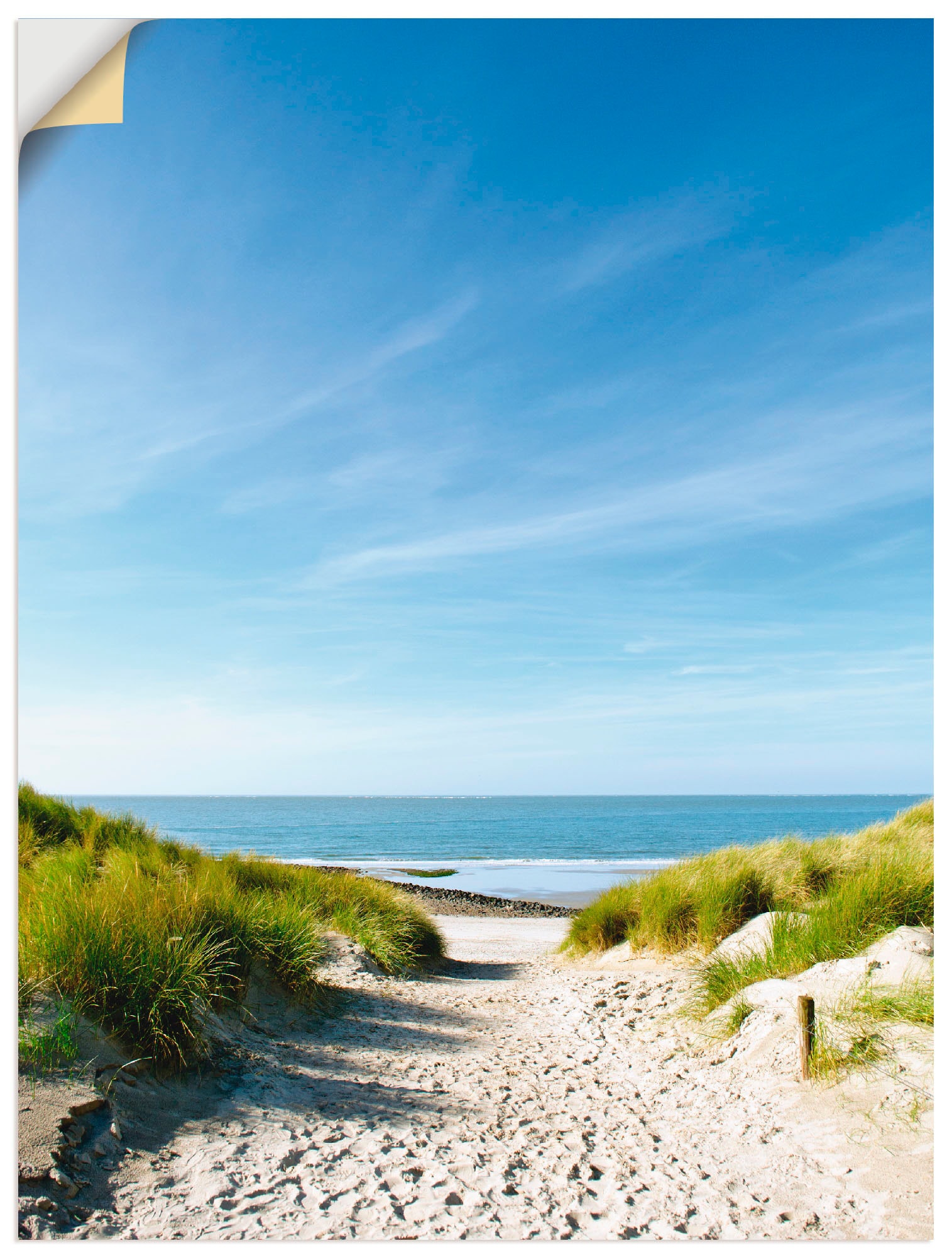 Artland Wandbild »Strand mit Sanddünen versch. Poster BAUR Strand, und See«, als Alubild, kaufen Größen | oder Wandaufkleber Weg St.), zur (1 in Leinwandbild