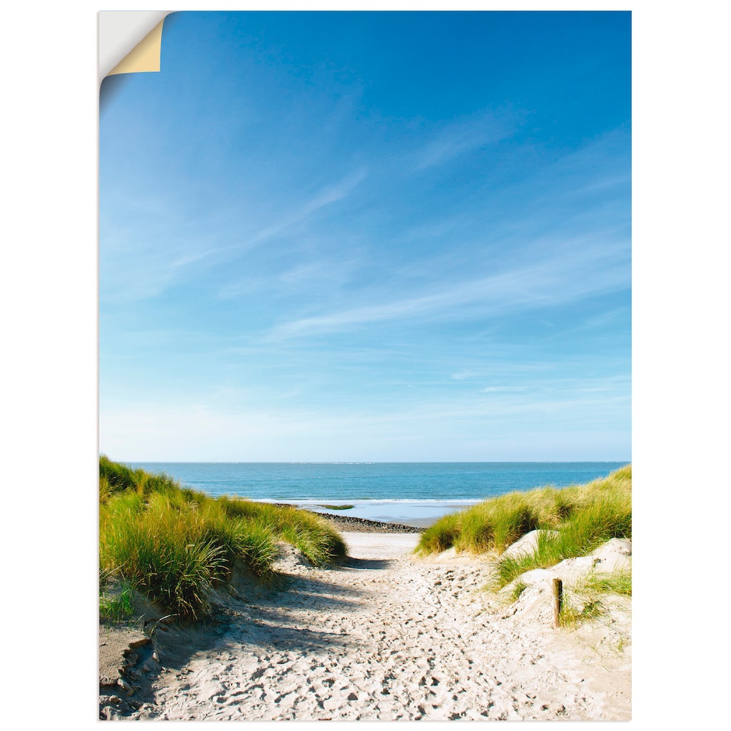 Artland Wandbild »Strand mit Sanddünen und Weg zur See«, Strand, (1 St.)