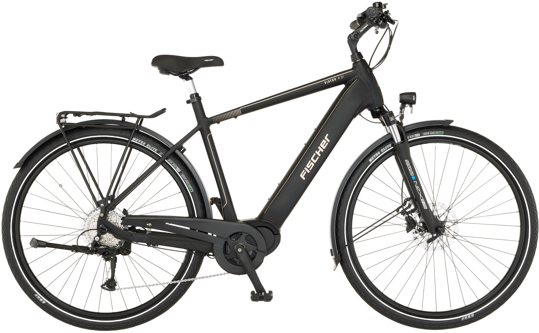 FISCHER Fahrrad E-Bike "VIATOR 4.2i 711 55", 9 Gang, Shimano, Acera, Mittelmotor 250 W, (mit Faltschloss), Pedelec, Elek