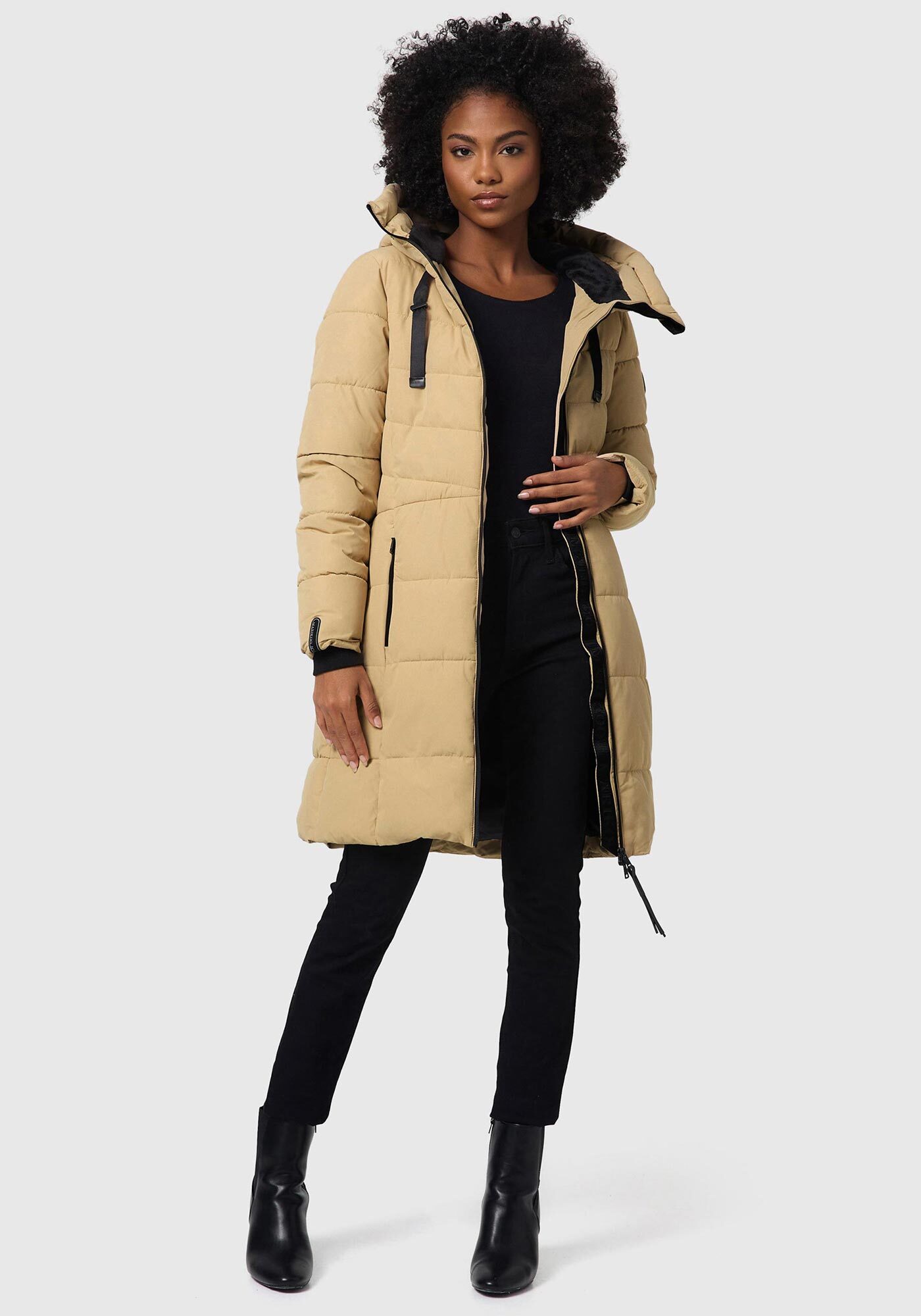 Marikoo Winterjacke "Natsukoo XVI" Stepp Mantel mit großer Kapuze