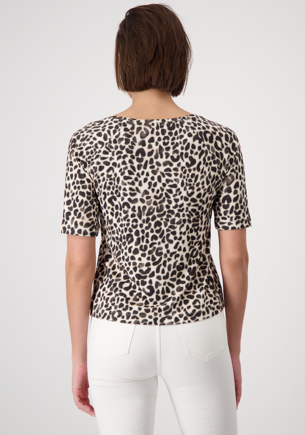Monari Rundhalsshirt, mit allover Animalprint