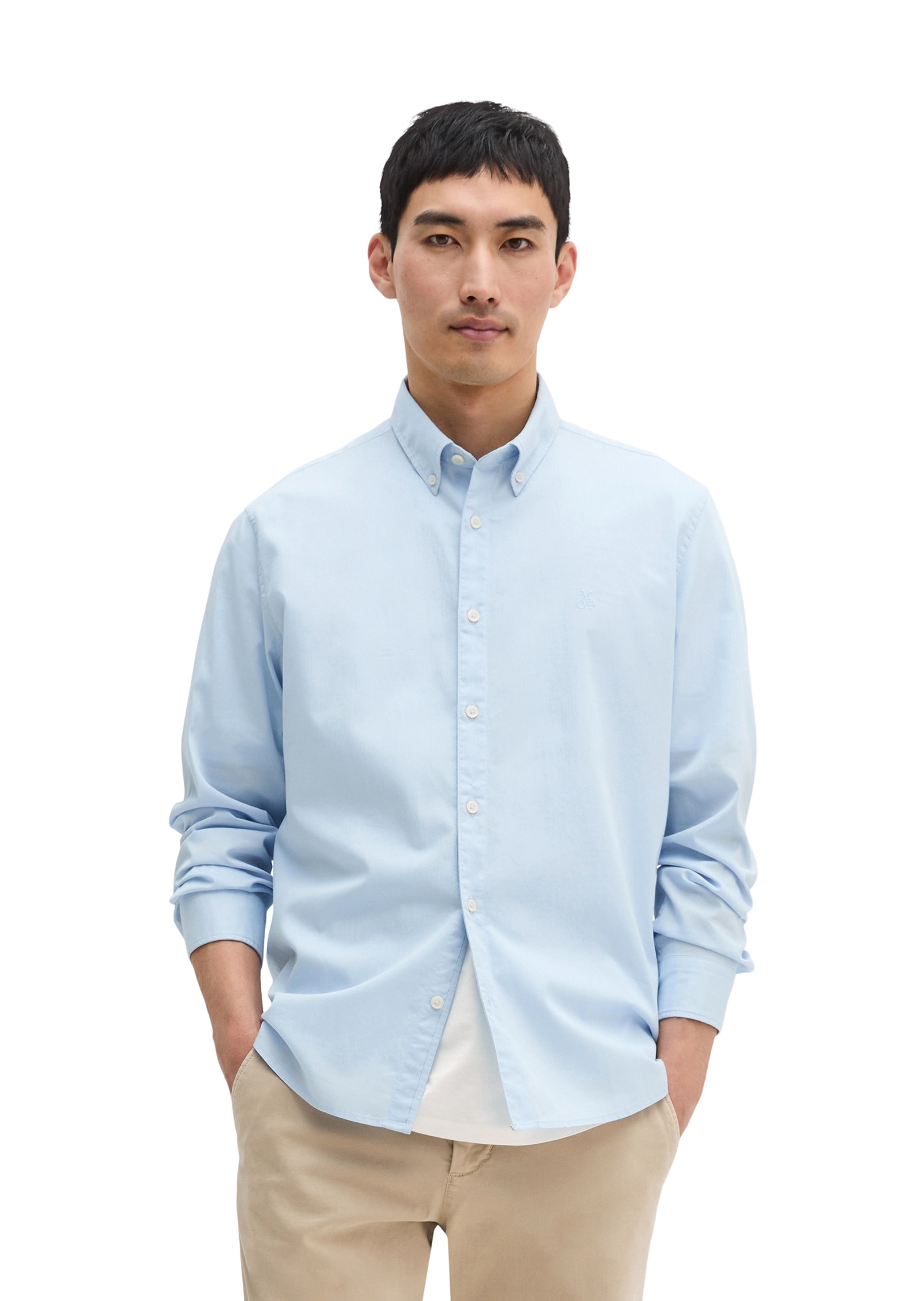 Marc OPolo Langarmhemd "aus Bio-Baumwolle" günstig online kaufen