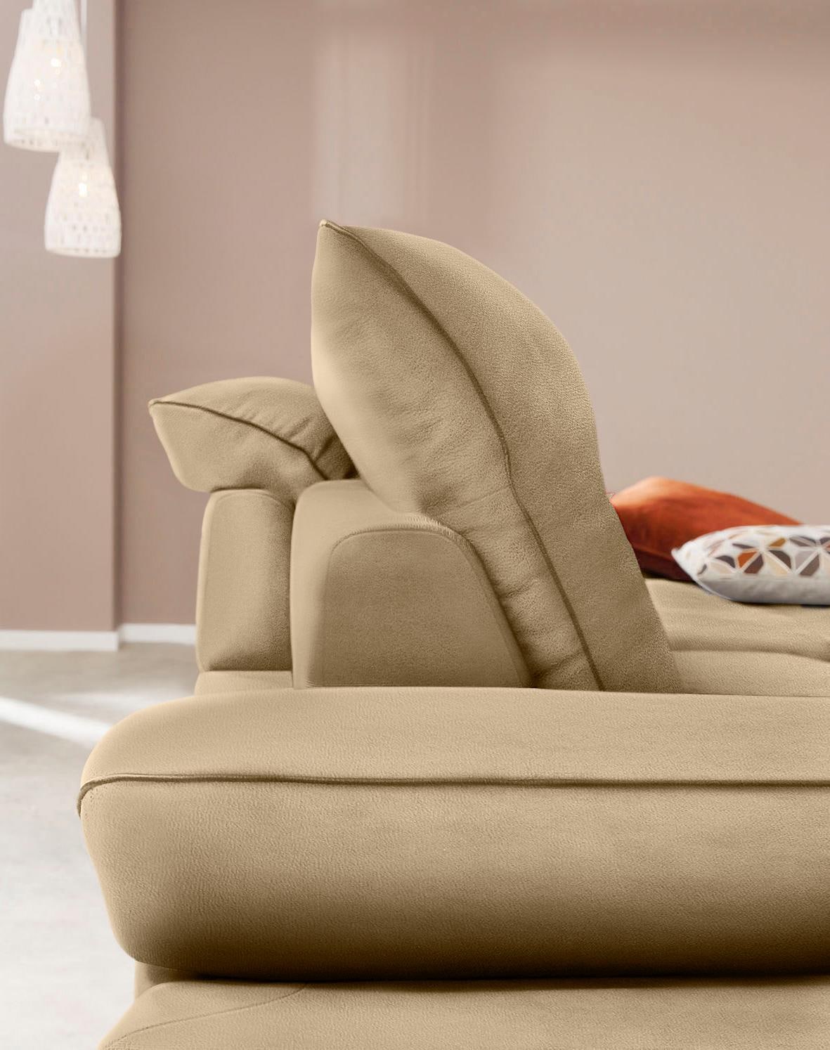 W.SCHILLIG Ecksofa »enjoy&MORE, Designsofa, elegant und bequem, L-Form«, Sitztiefenverstellung, Füße schwarz pulverbeschichtet, Breite 294 cm