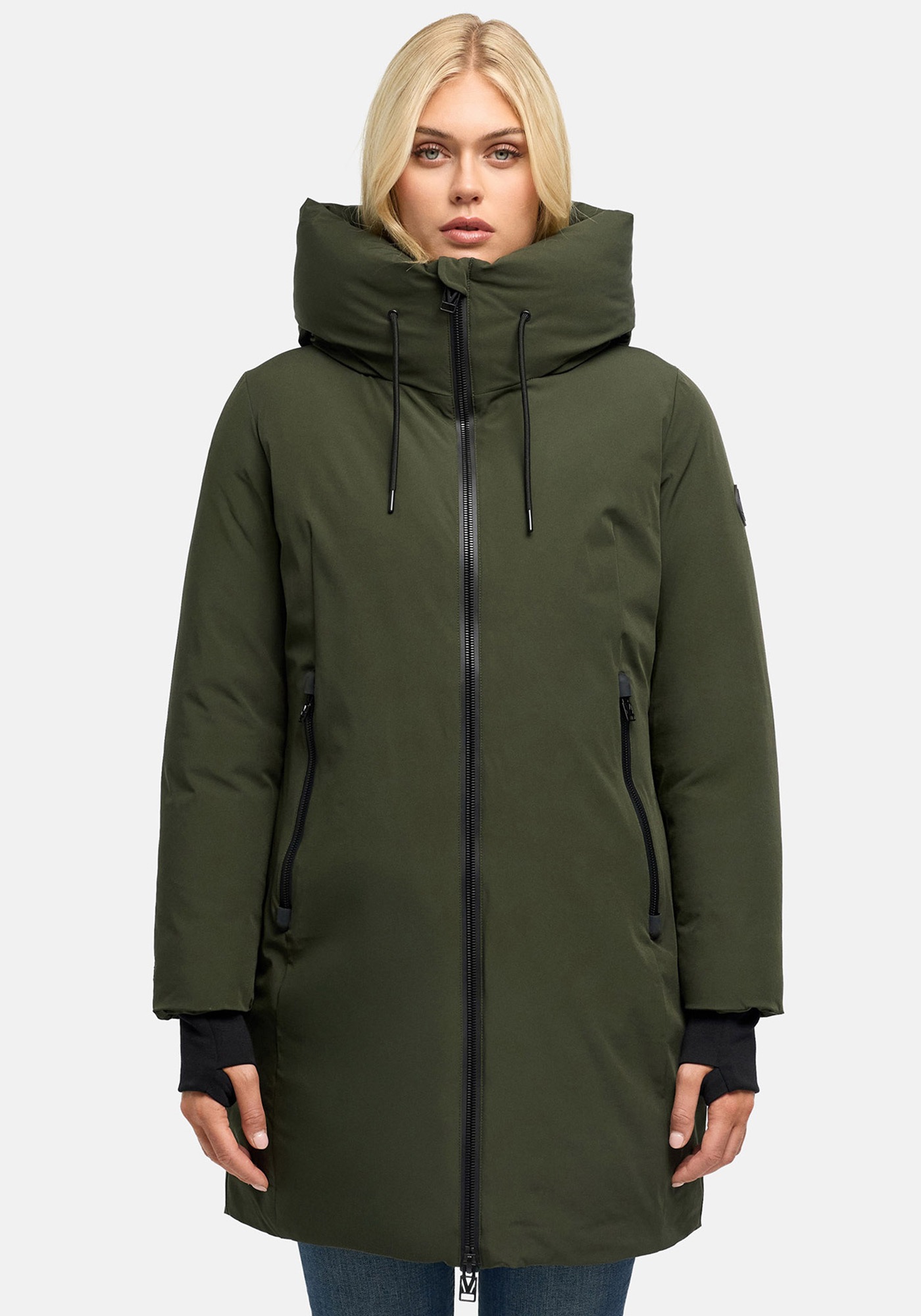 Marikoo Winterjacke »Polarhäschen« mit Kapuze Wintermantel mit Kapuze, Stehkragen, taillierte Rückenpartie