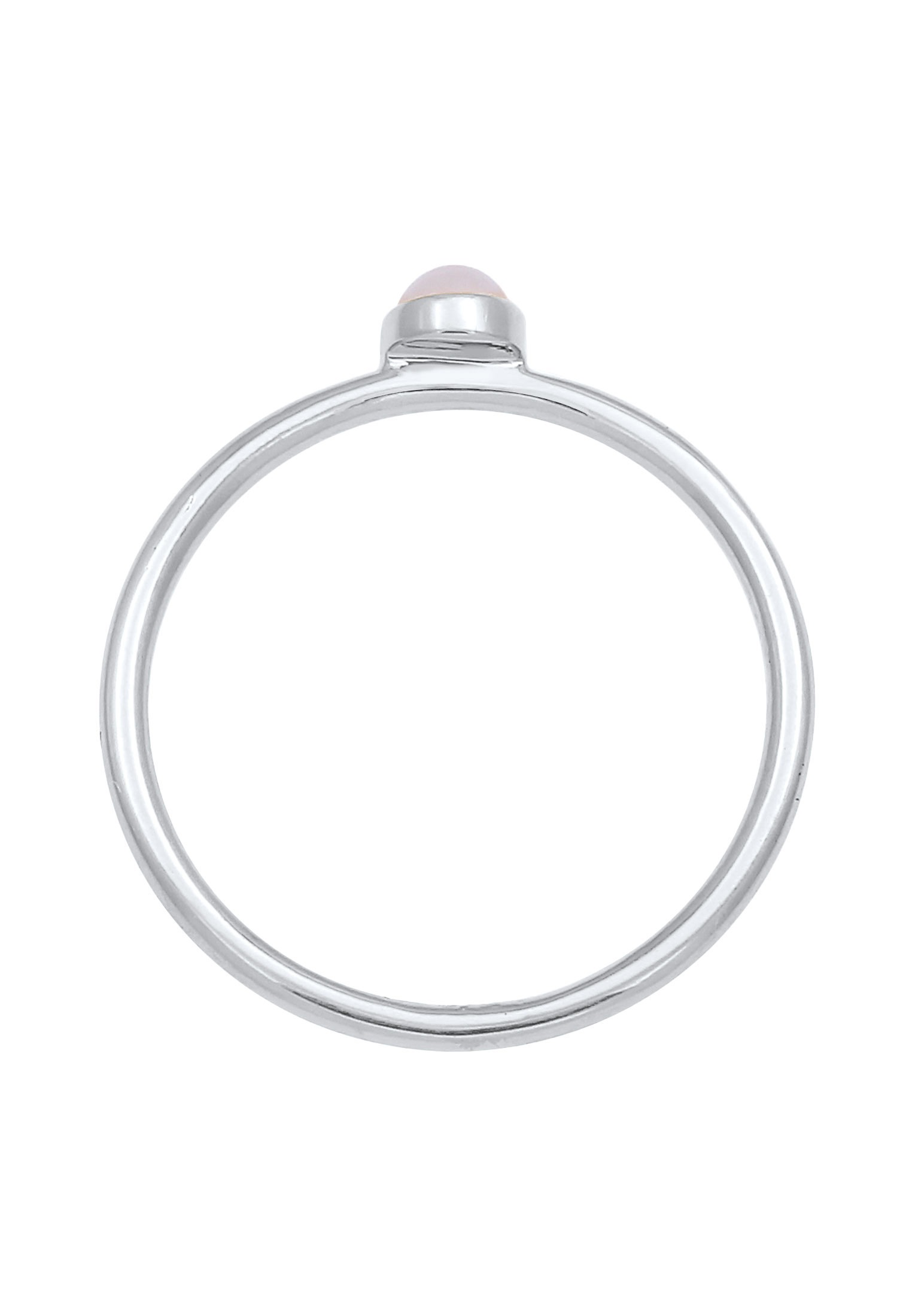 Elli Fingerring »Rosenquarz Edelstein Stabelring 925er Silber«