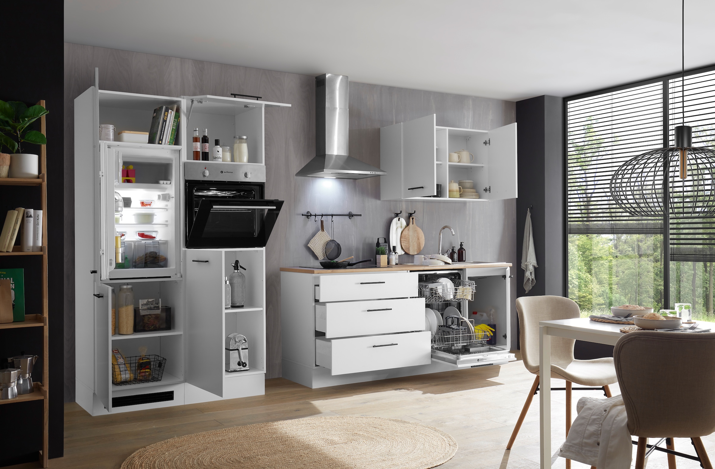 BASIC by Balculina Küchenzeile »Tirol B/H/T 310x212x60 cm« Breite 310 cm, wahlweise mit E-Geräten