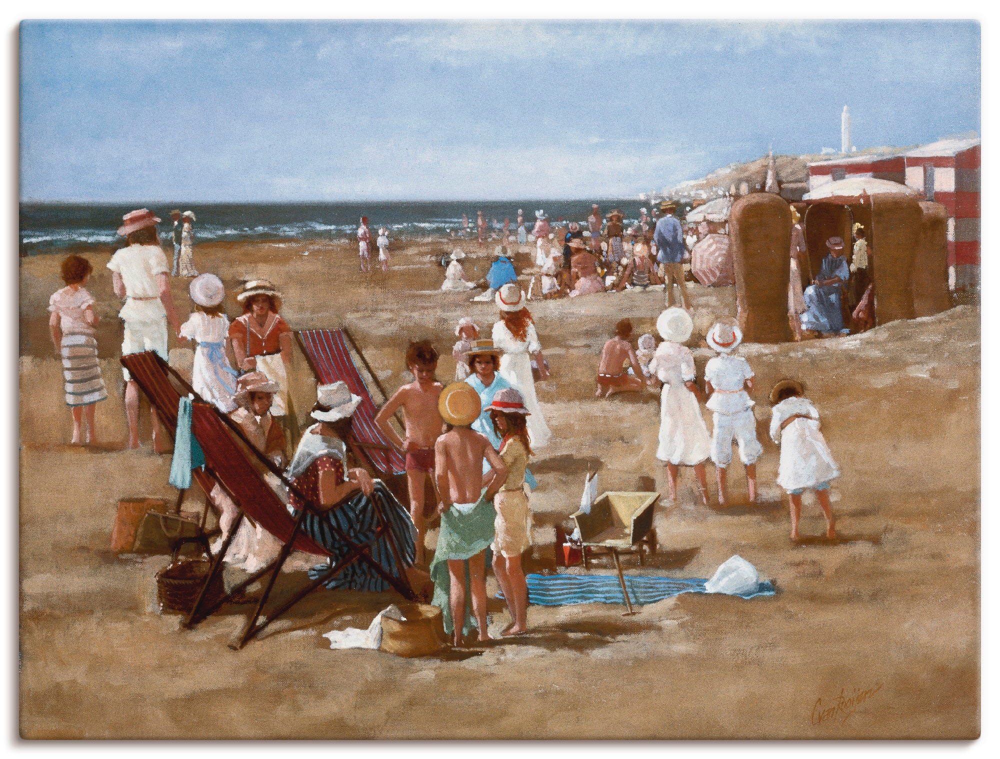 Artland Wandbild »Kinder am Strand«, Gruppen & Familien, (1 St.), als Leinwandbild, Wandaufkleber oder Poster in versch. Größen