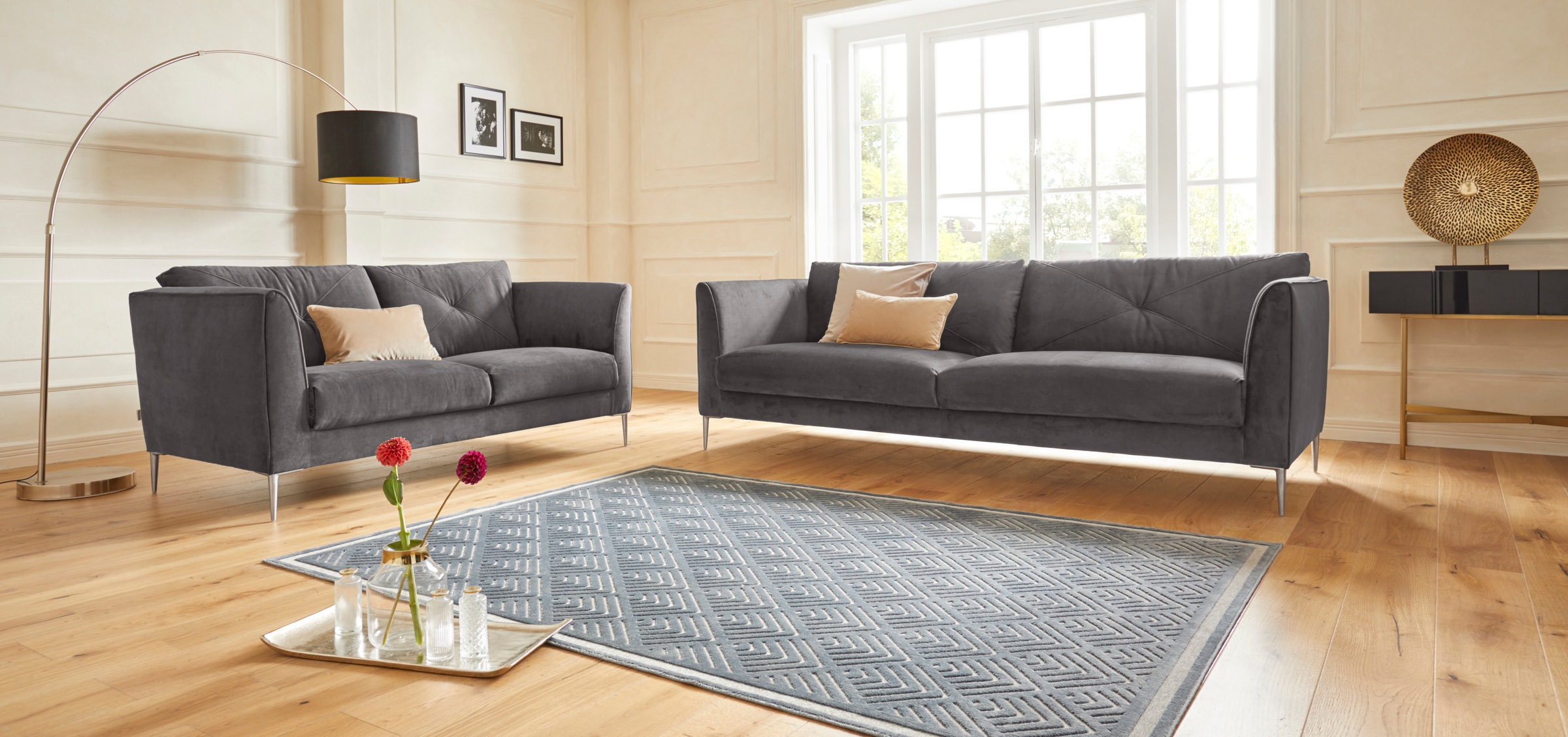 Guido Maria Kretschmer Home&Living 2,5-Sitzer »Chilltime«, mit eleganter Kreuznaht in den Rückenkissen, Breite 237 cm
