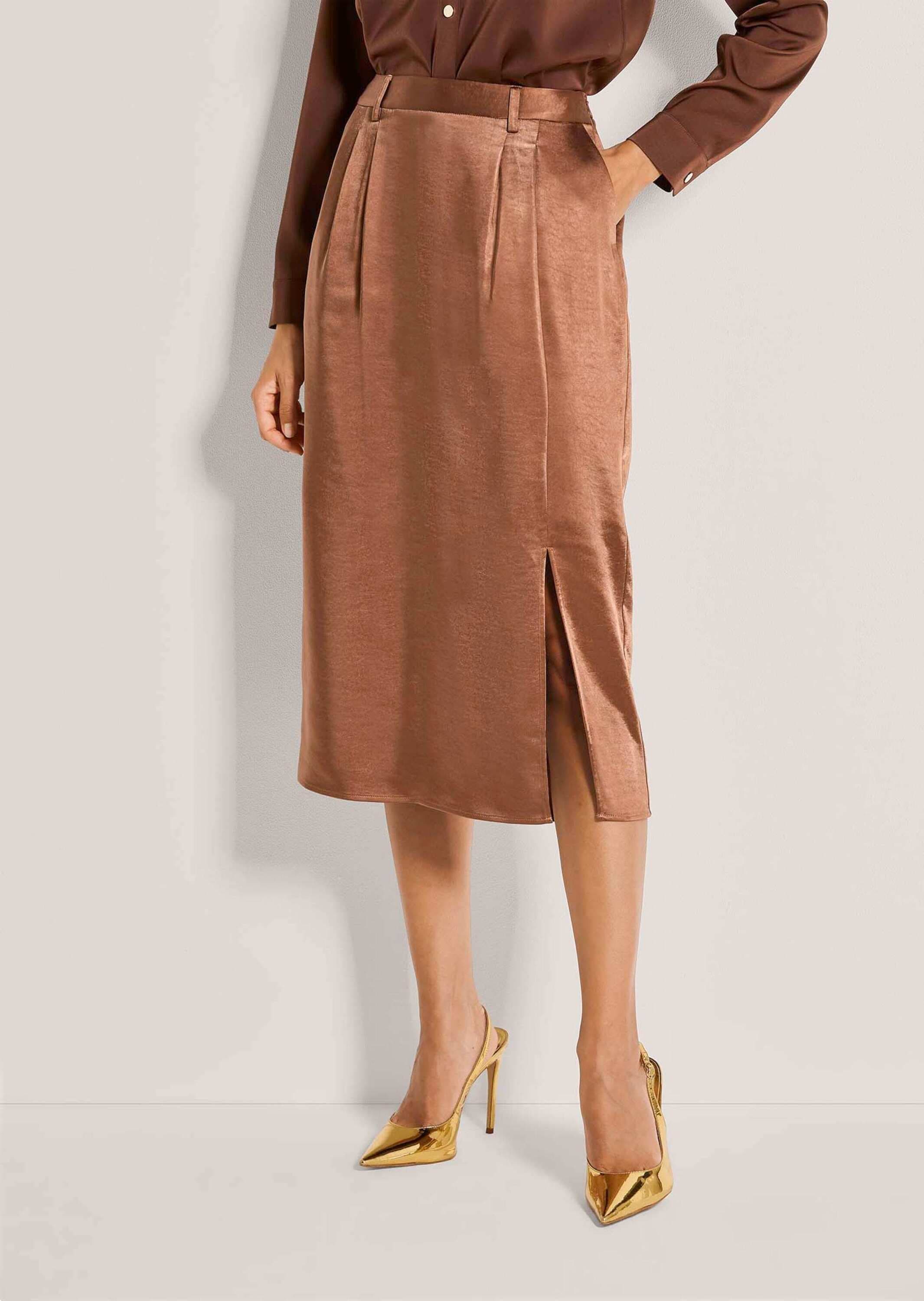 MADELEINE Midirock »Satinrock Midirock mit Seitenschlitz«