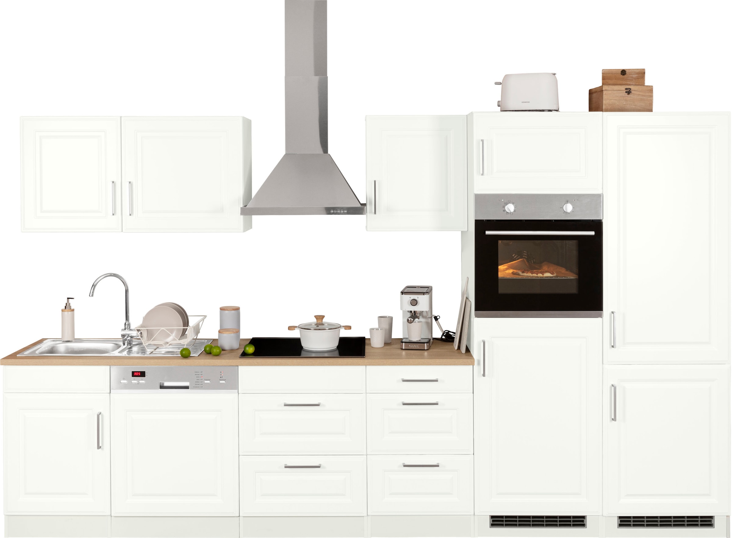 HELD MÖBEL Küchenzeile "Stockholm", Breite 340 cm, mit hochwertigen MDF Fro günstig online kaufen