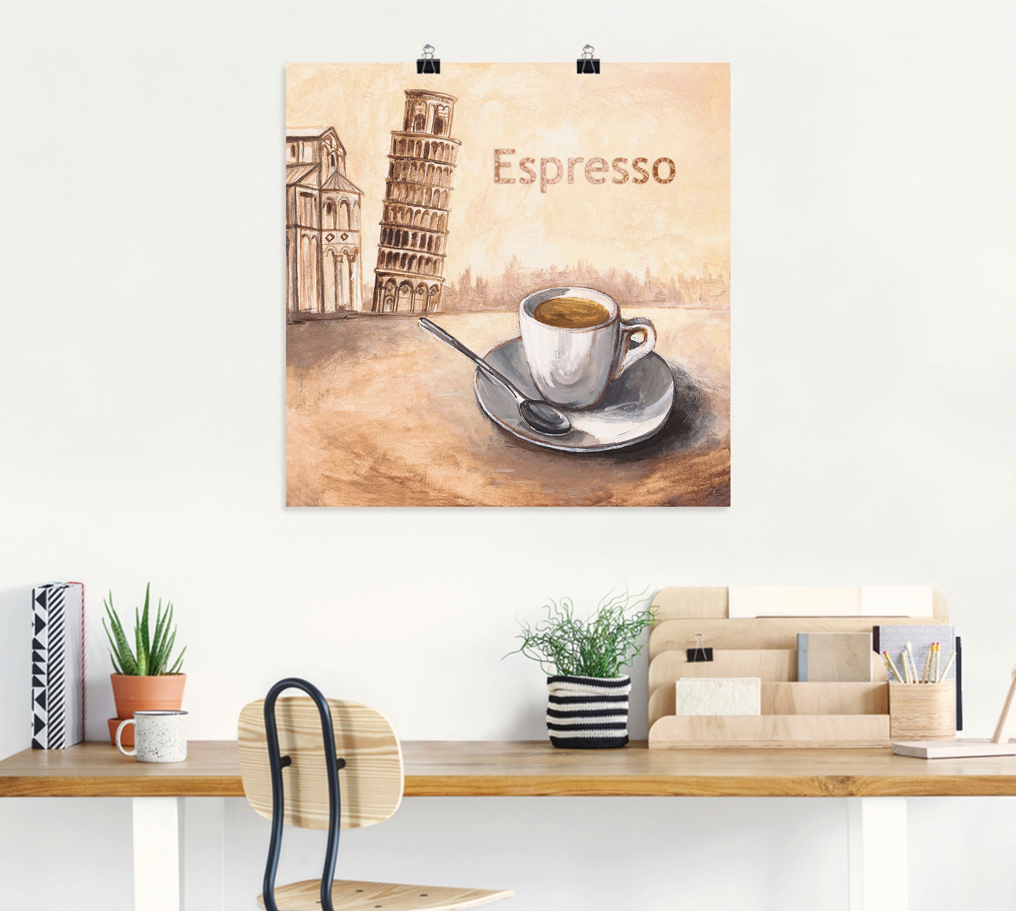 Artland Wandbild "Espresso in Pisa", Kaffee Bilder, (1 St.), als Leinwandbi günstig online kaufen