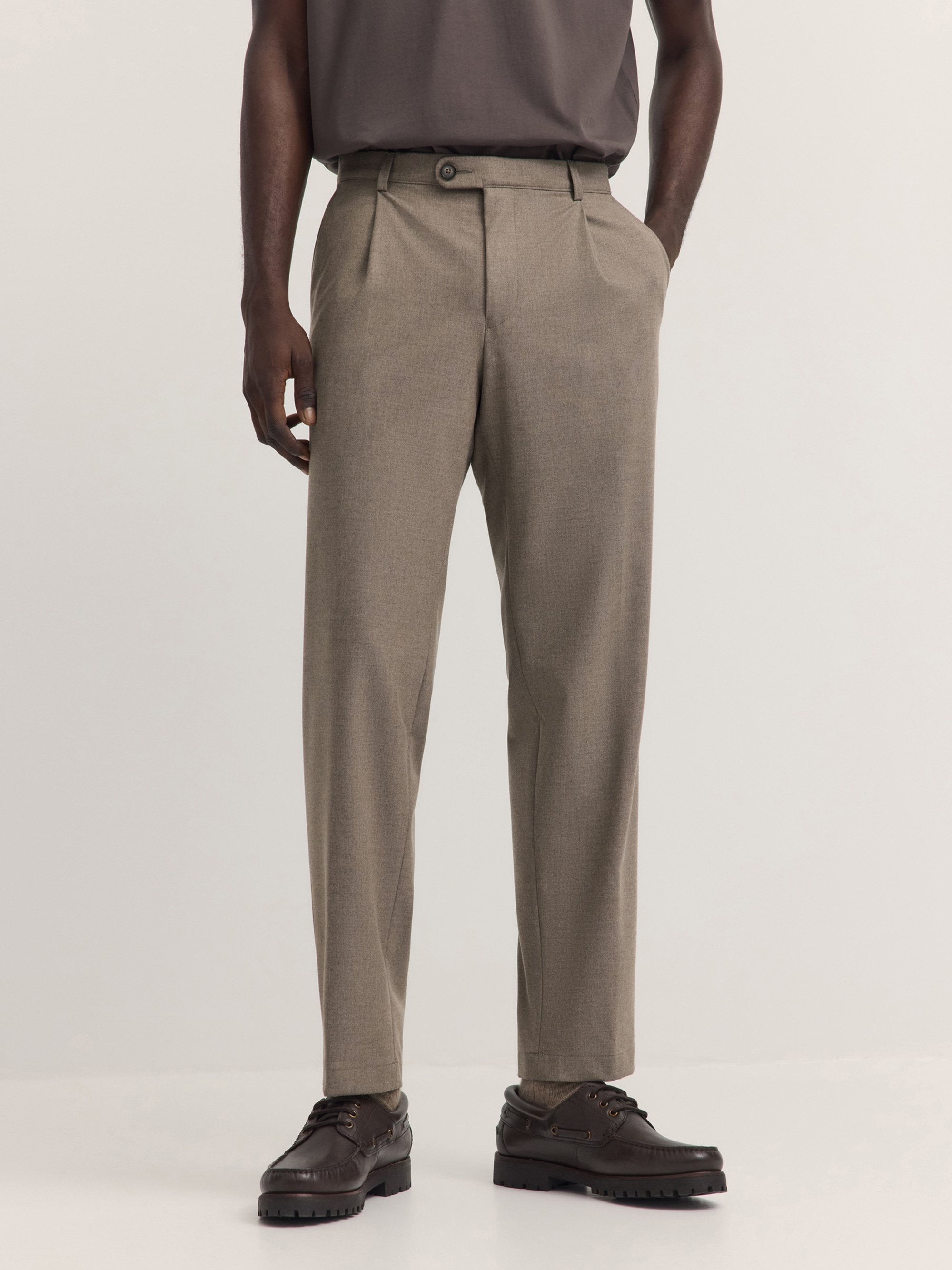bugatti Bundfaltenhose »Soft superior touch«  Elio Relaxed Fit Flanelloptik