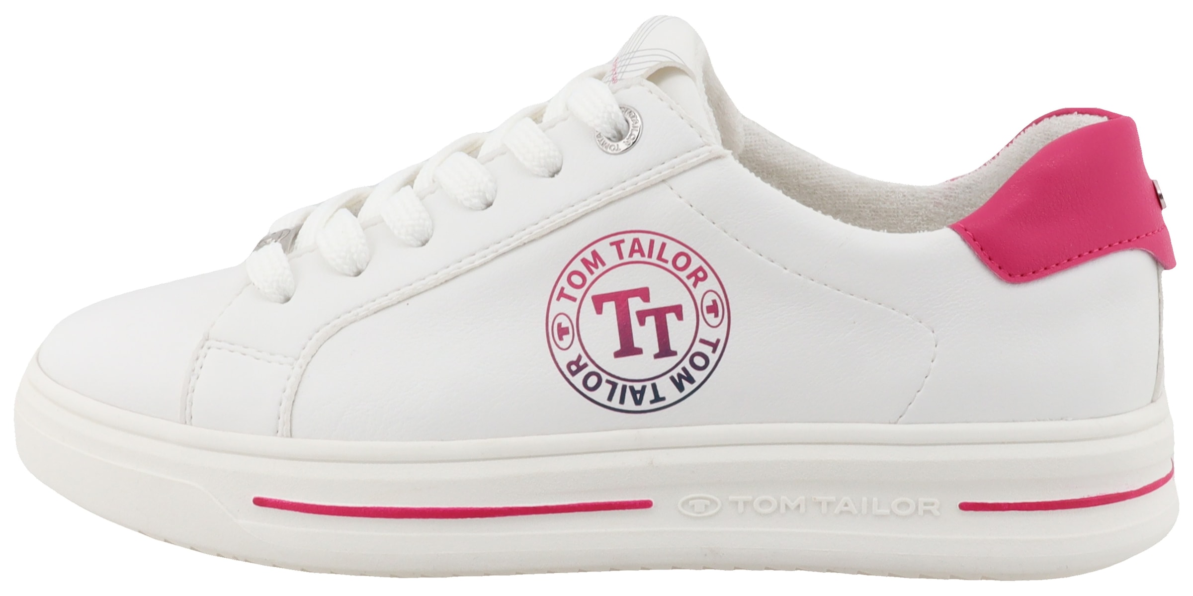 TOM TAILOR Plateausneaker, Halbschuh, Freizeitschuh, Schnürschuh, Kontrastbesatz an der Ferse