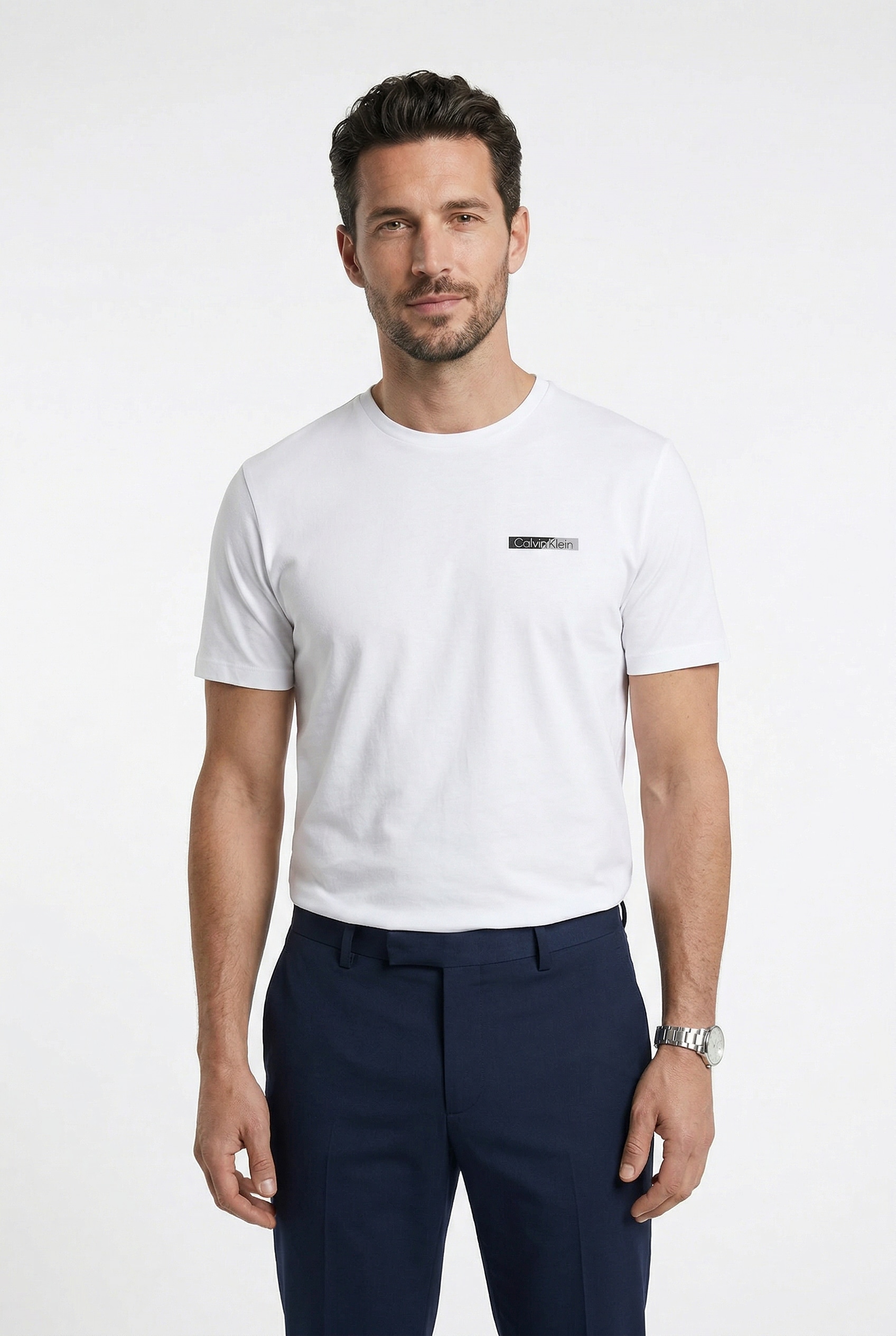 Calvin Klein T-Shirt reine Baumwolle, Regular Fit, Brust- und Rückendruck