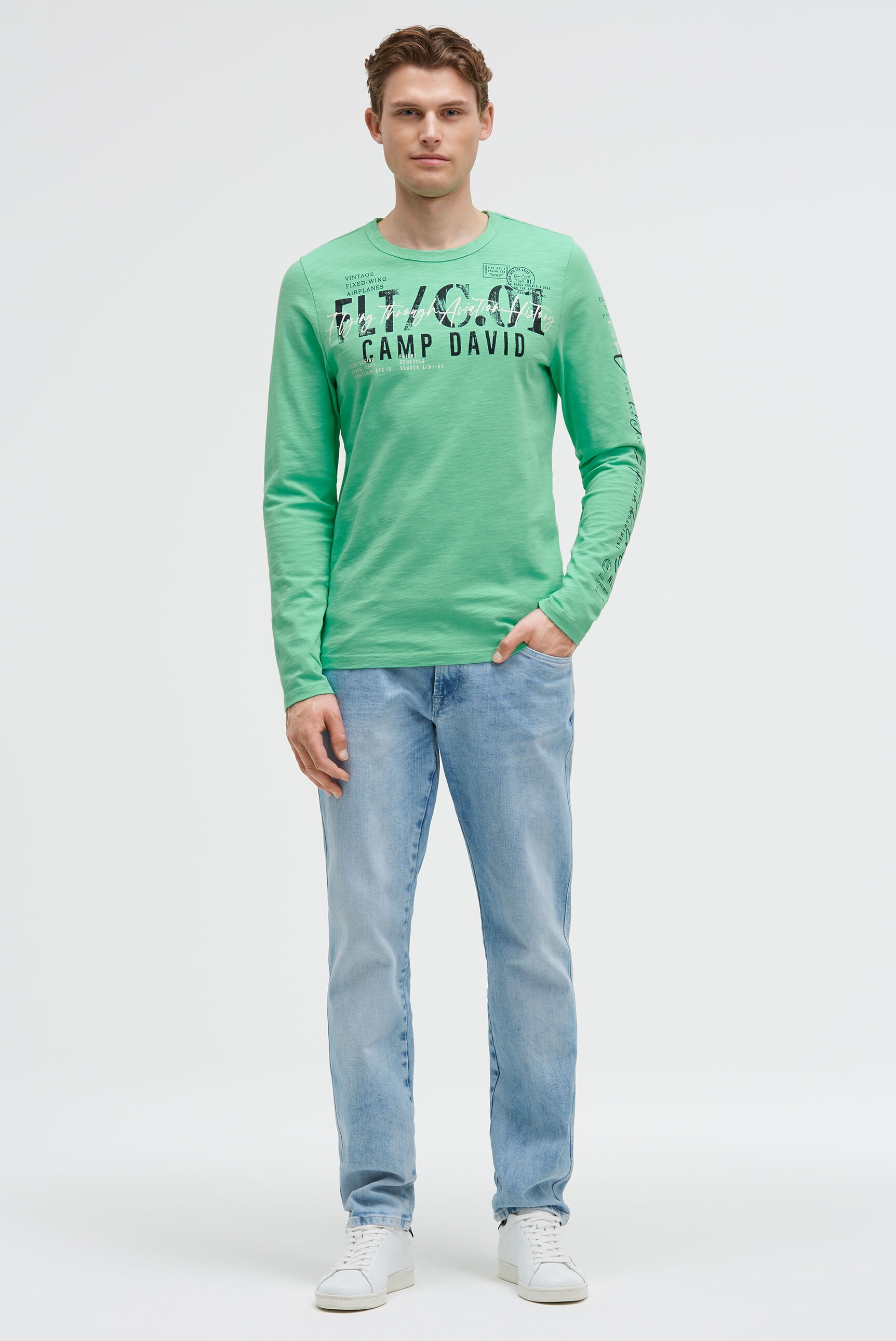 CAMP DAVID Langarmshirt aus Baumwolle