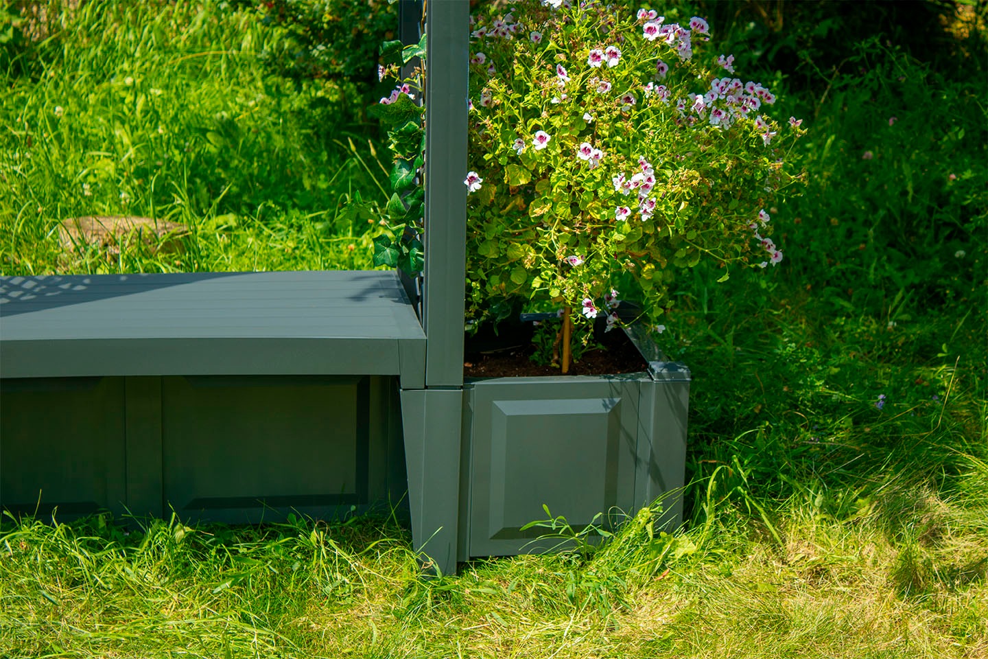 KHW Brüssel Gartenbank Anthrazit 174cm 2