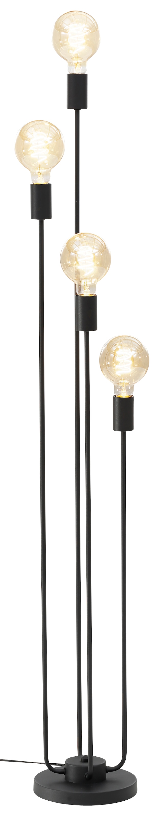 Leonique Stehlampe »Jarla«, 4 flammig-flammig, Stehleuchte mit  goldfarbenen/schwarzen Fassungen, Höhe 137 cm | BAUR
