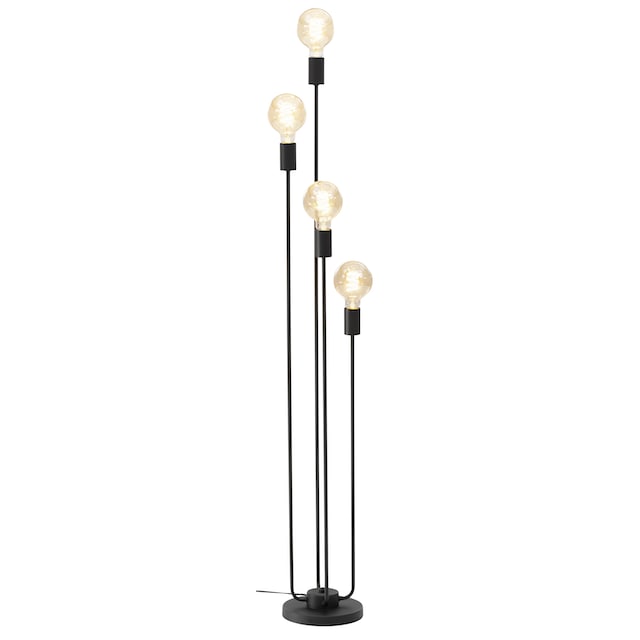 Leonique Stehlampe »Jarla«, 4 flammig-flammig, Stehleuchte mit  goldfarbenen/schwarzen Fassungen, Höhe 137 cm | BAUR