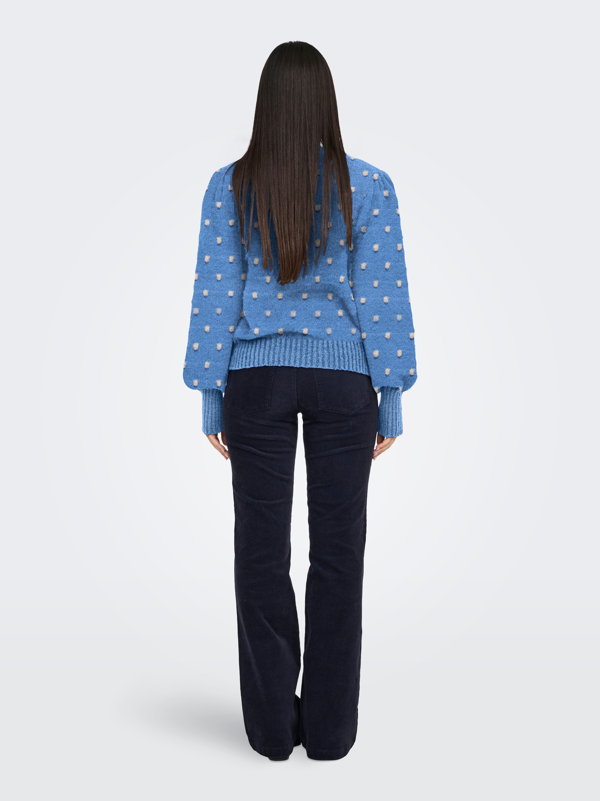 JDY Rundhalspullover »JDYSIGRID LIFE L/S ON PUFF PULL KNT NOOS«, in gepunkteter Optik