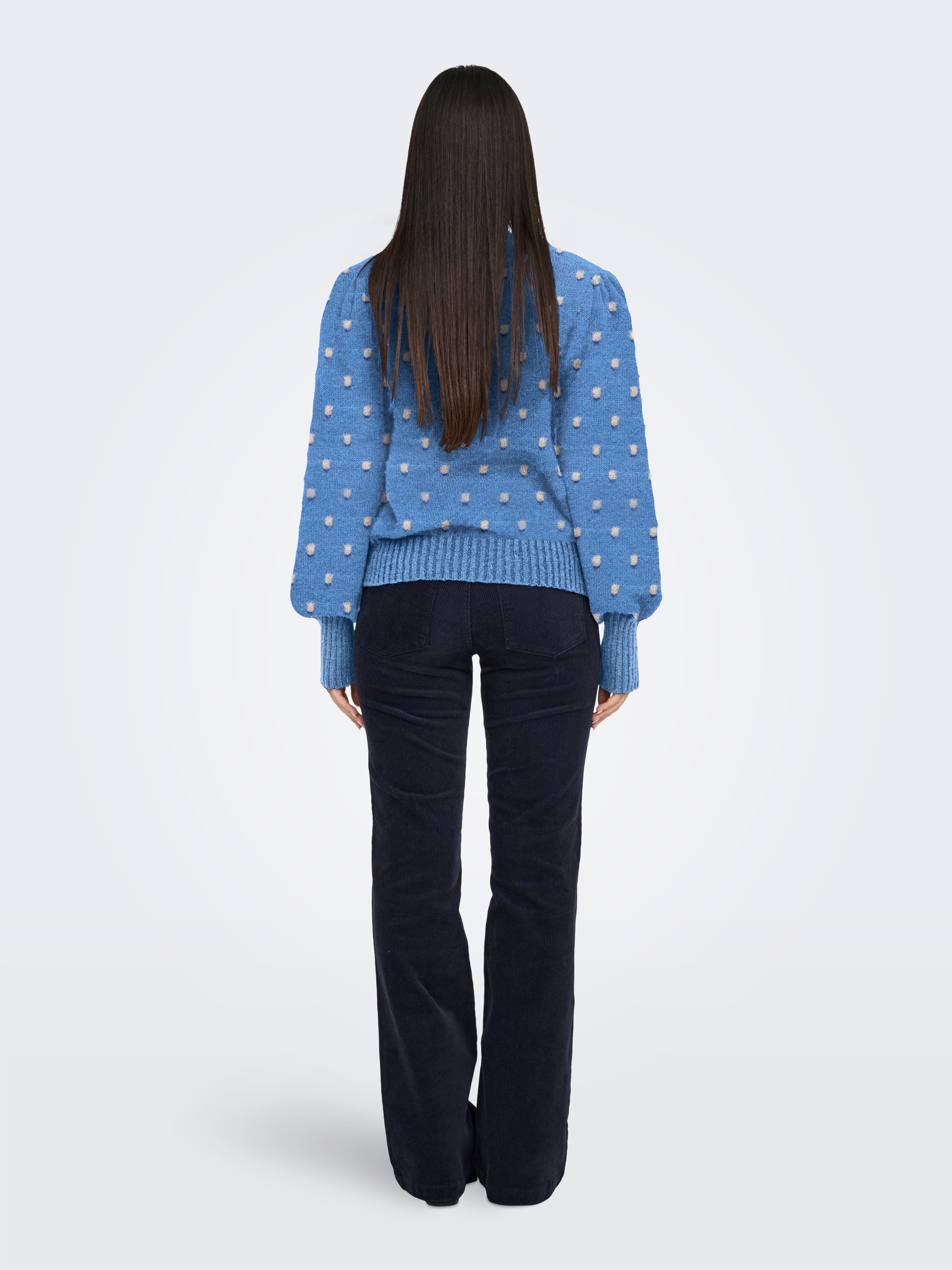 JDY Rundhalspullover "JDYSIGRID LIFE L/S ON PUFF PULL KNT NOOS", in gepunkt günstig online kaufen
