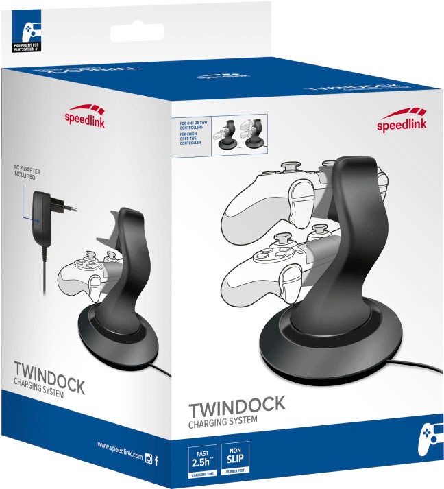 Speedlink Controller-Ladestation »TWINDOCK«, Ladegerät mit A/C Adapter für PS4