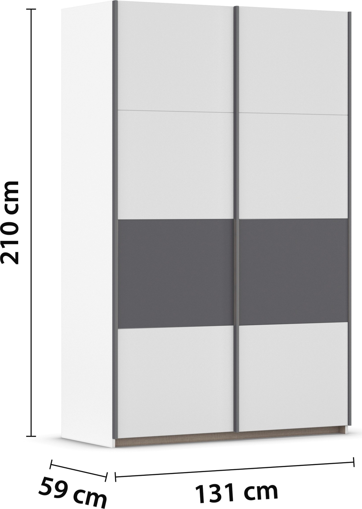 rauch Schwebetürenschrank »Kleiderschrank Schrank Garderobe Schlafzimmerschrank OXFORD«, (in 3 verschiedenen Ausstattungen BASIC/CLASSIC/PREMIUM), mit Griffleisten aus Metall, auch für kleinere Räume MADE IN GERMANY