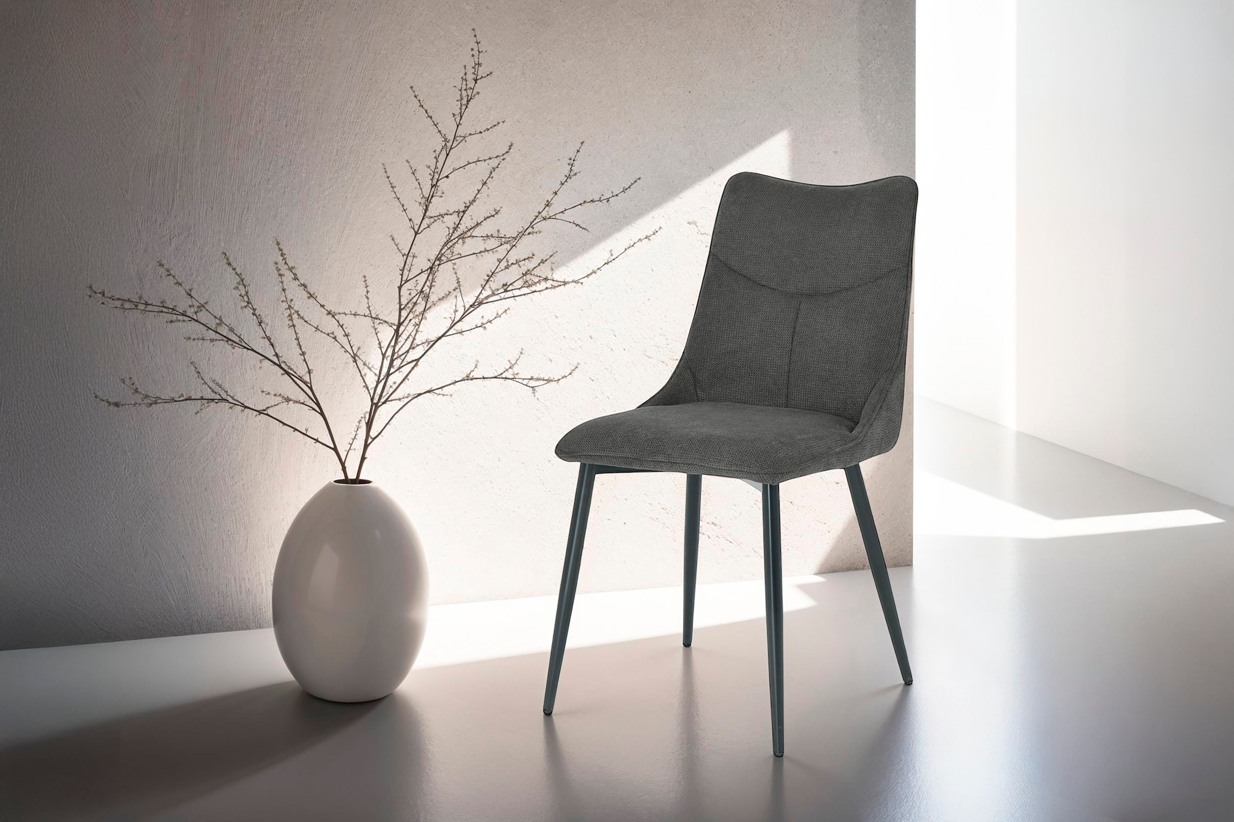 byLIVING Esszimmerstuhl "Carlo" (Set) 2 Stk.Gestell Metall schwarz, Küchens günstig online kaufen