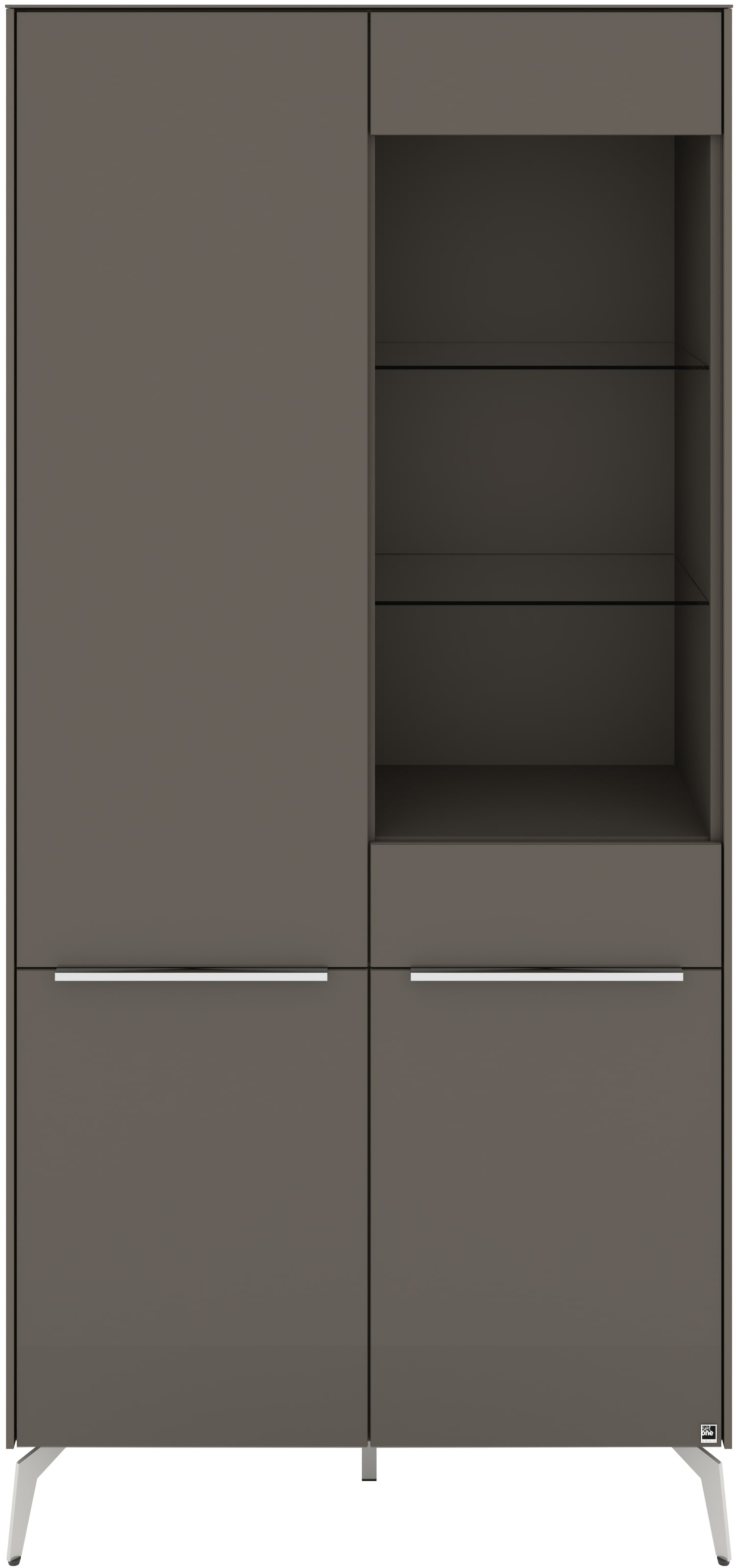 set one by Musterring Standvitrine »Reno« 1 Stk. tlg. Mit Winkelfüßen in diversen Farben, 200 cm Höhe & Farbauswahl