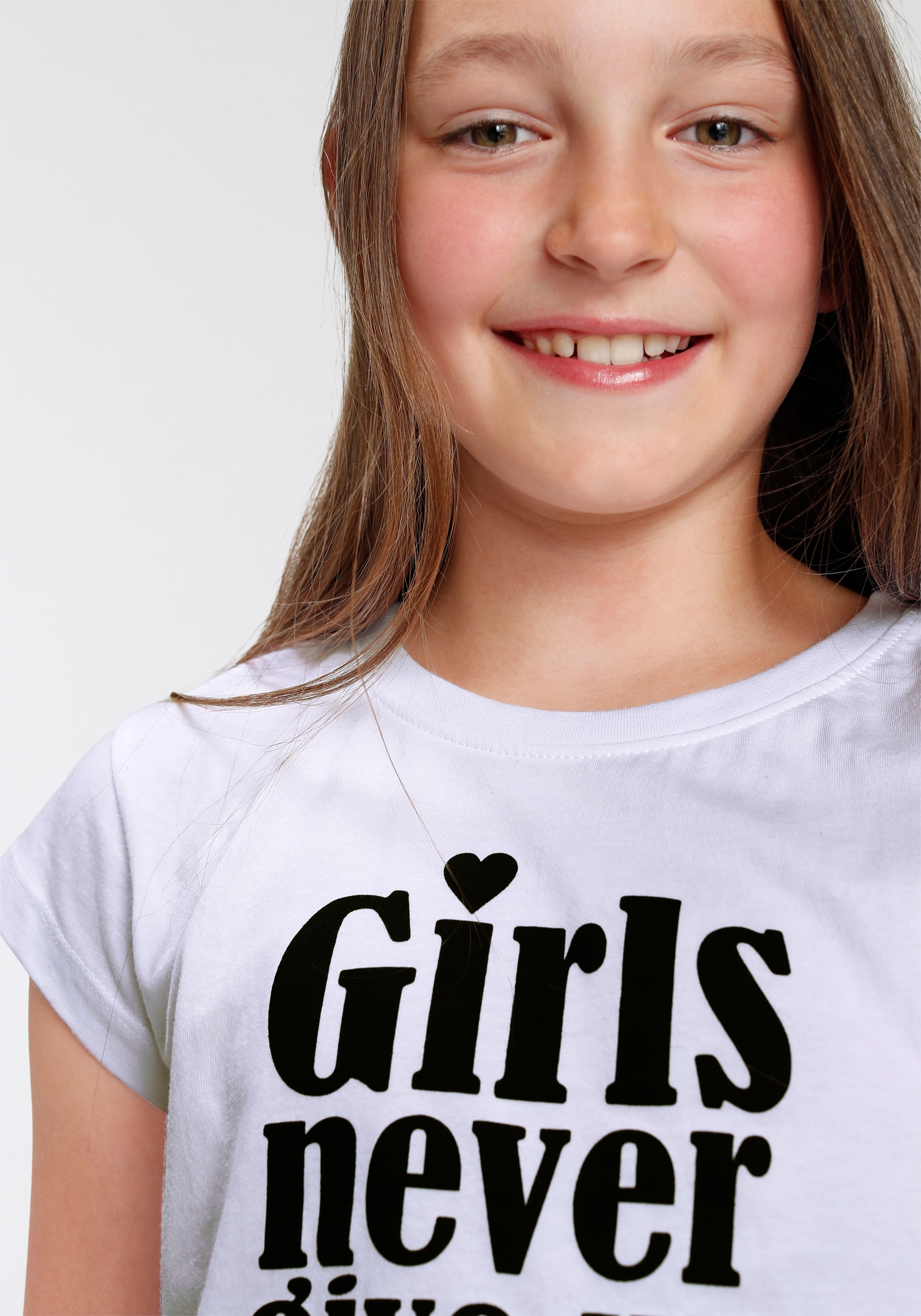 give T-Shirt KIDSWORLD up«, »Girls Form modische kurze BAUR nerver |