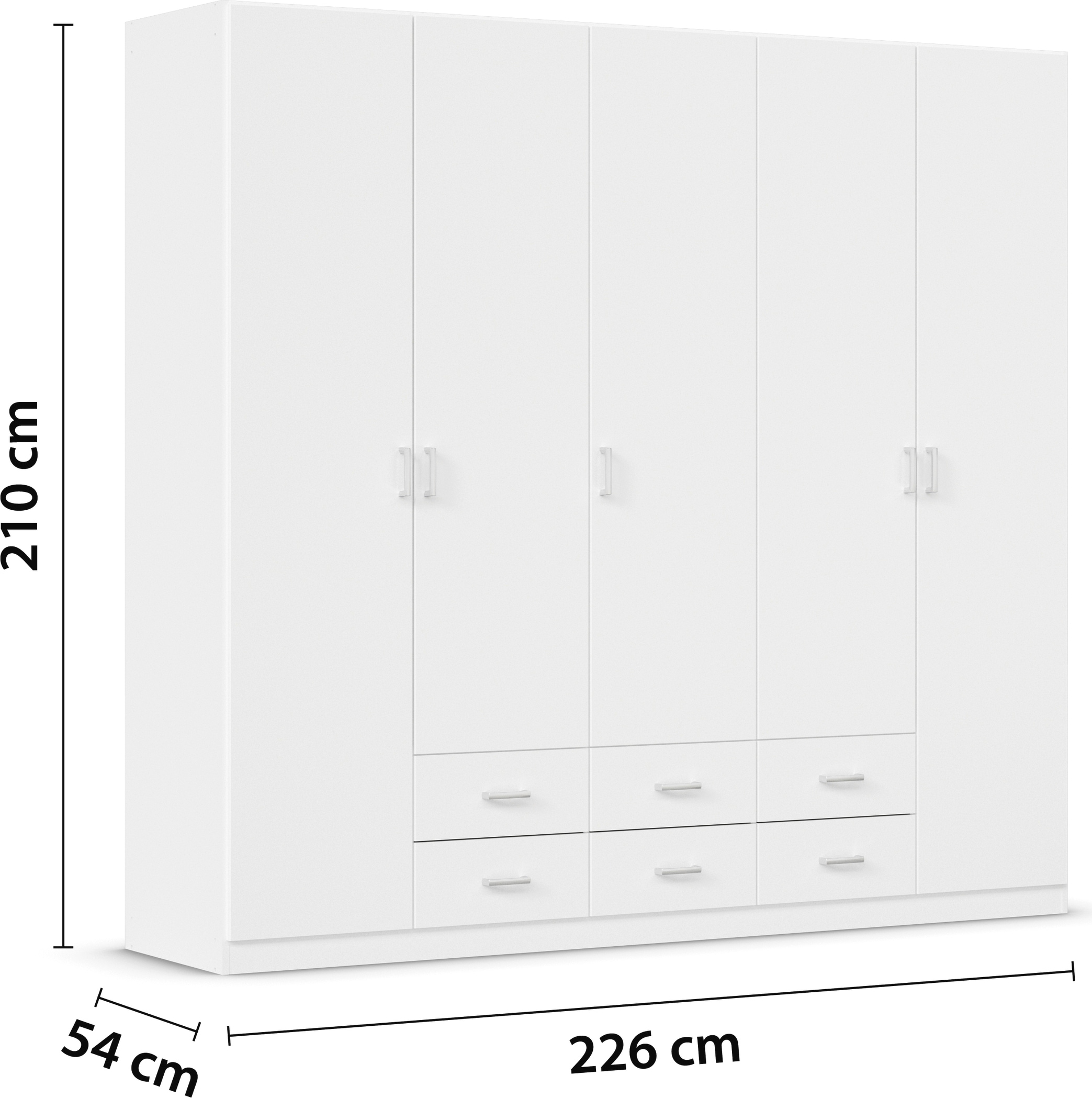 rauch Drehtürenschrank »Kleiderschrank Schrank Garderobe Wäscheschrank GAMMA in 3 Breiten«, mit 6 Schubladen, in schlichtem Design TOPSELLER MADE IN GERMANY