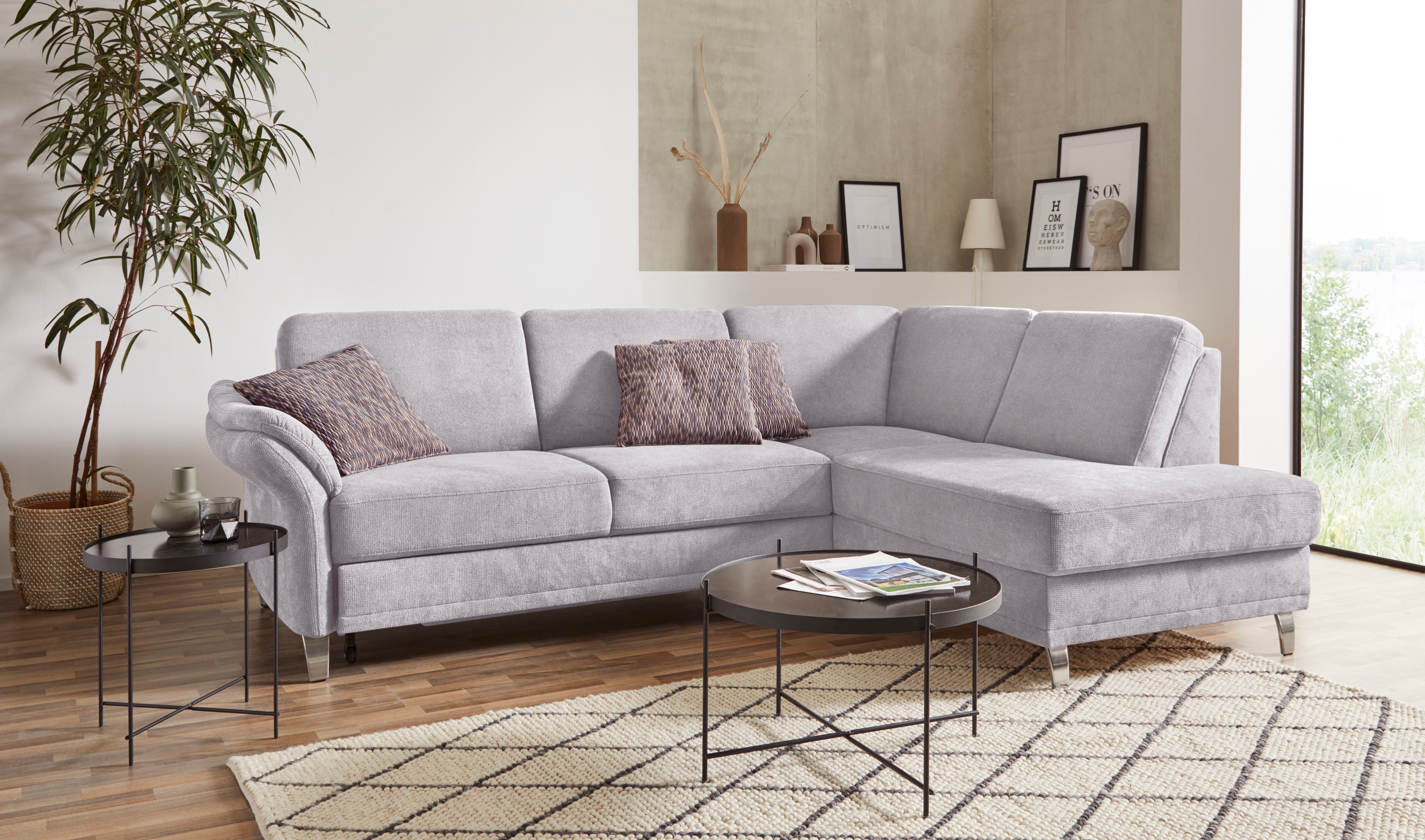 sit&more Ecksofa "Clio L-Form" wahlweise mit Schlaffunktion und Bettkasten, inklusive Federkern