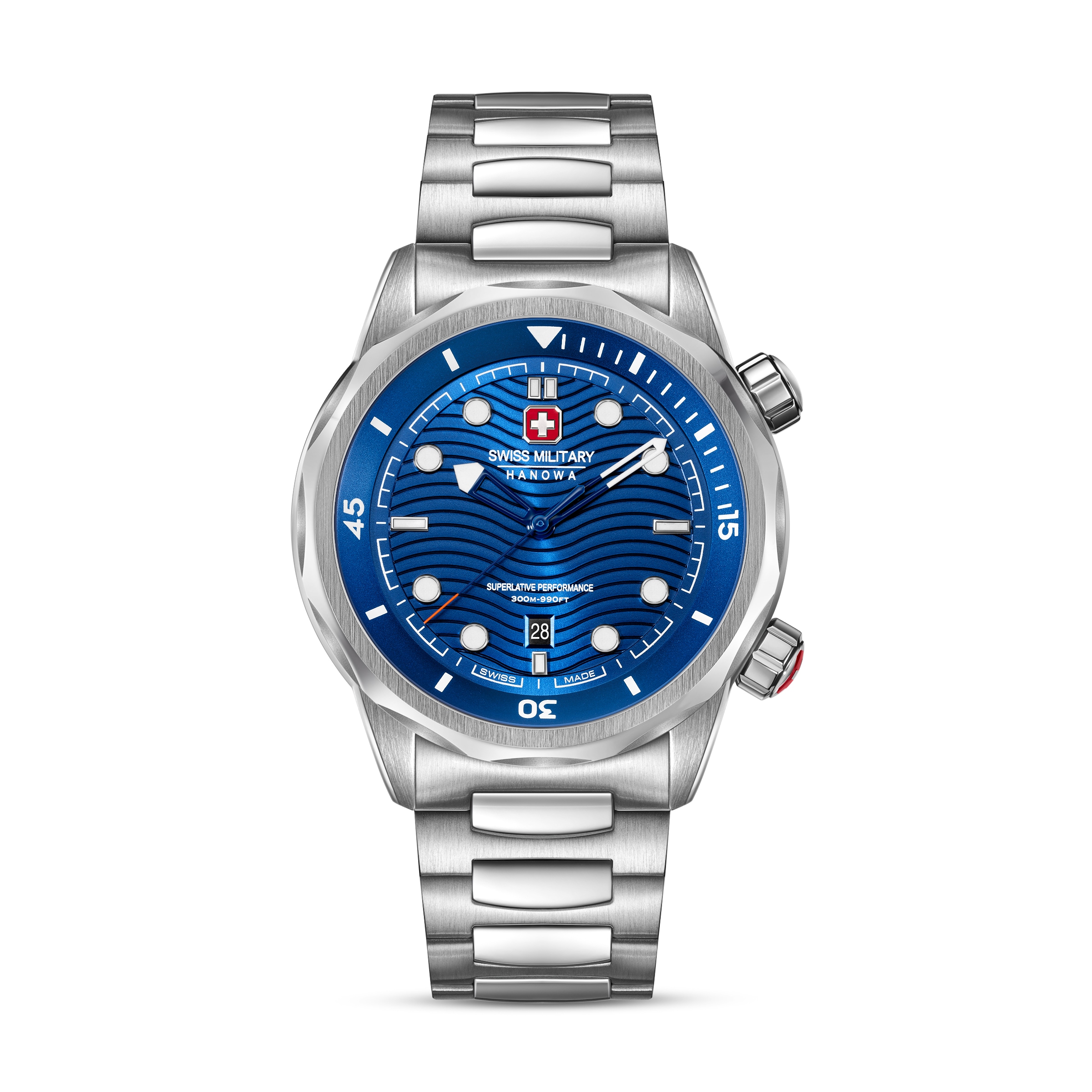 Swiss Military Hanowa Quarzuhr »Breakwater« Armbanduhr, Herrenuhr, Swiss Made, Edelstahlarmband, analog, Tag