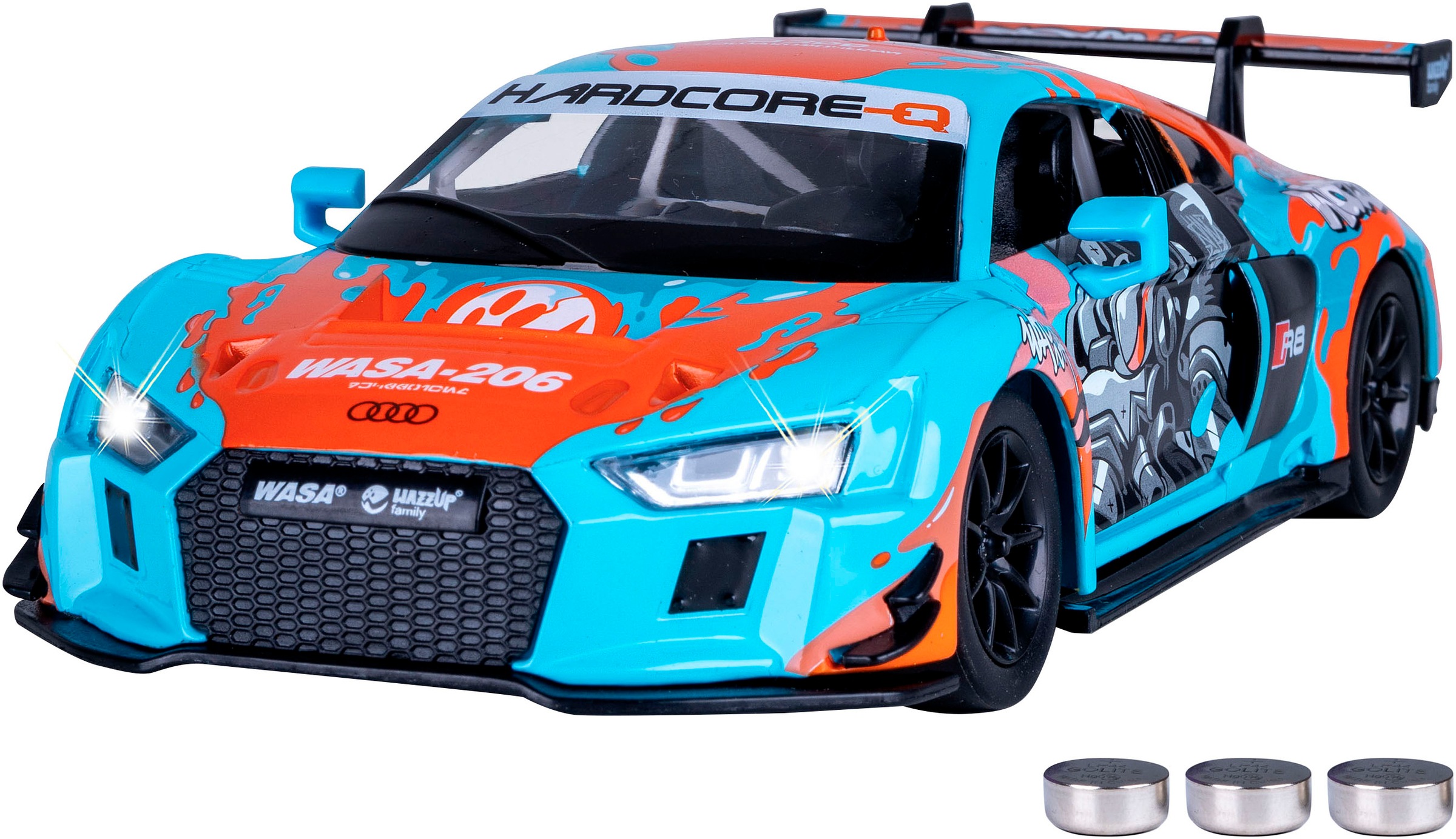Jamara Spielzeug-Auto »Diecast, Audi R8 LMS blau inklusive Batterien« LED Licht; Maßstab 1:24