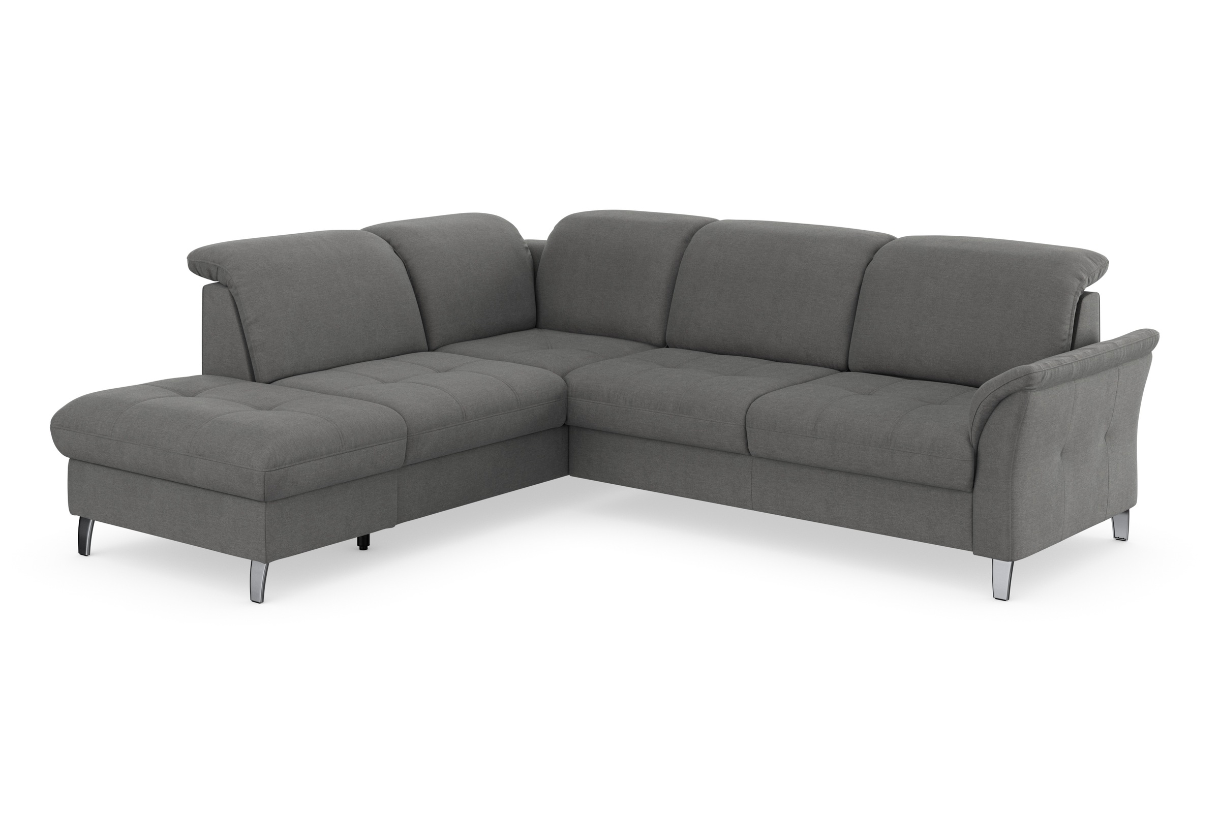 Ecksofa SIT & MORE "Maggiore L-Form", grau, B:261cm T:224cm, 98% Polyester, 2% Polyamid, Sofas, Ecksofa, wahlweise mit Kopfteilverstellung, Bettfunktion und Stauraum 6