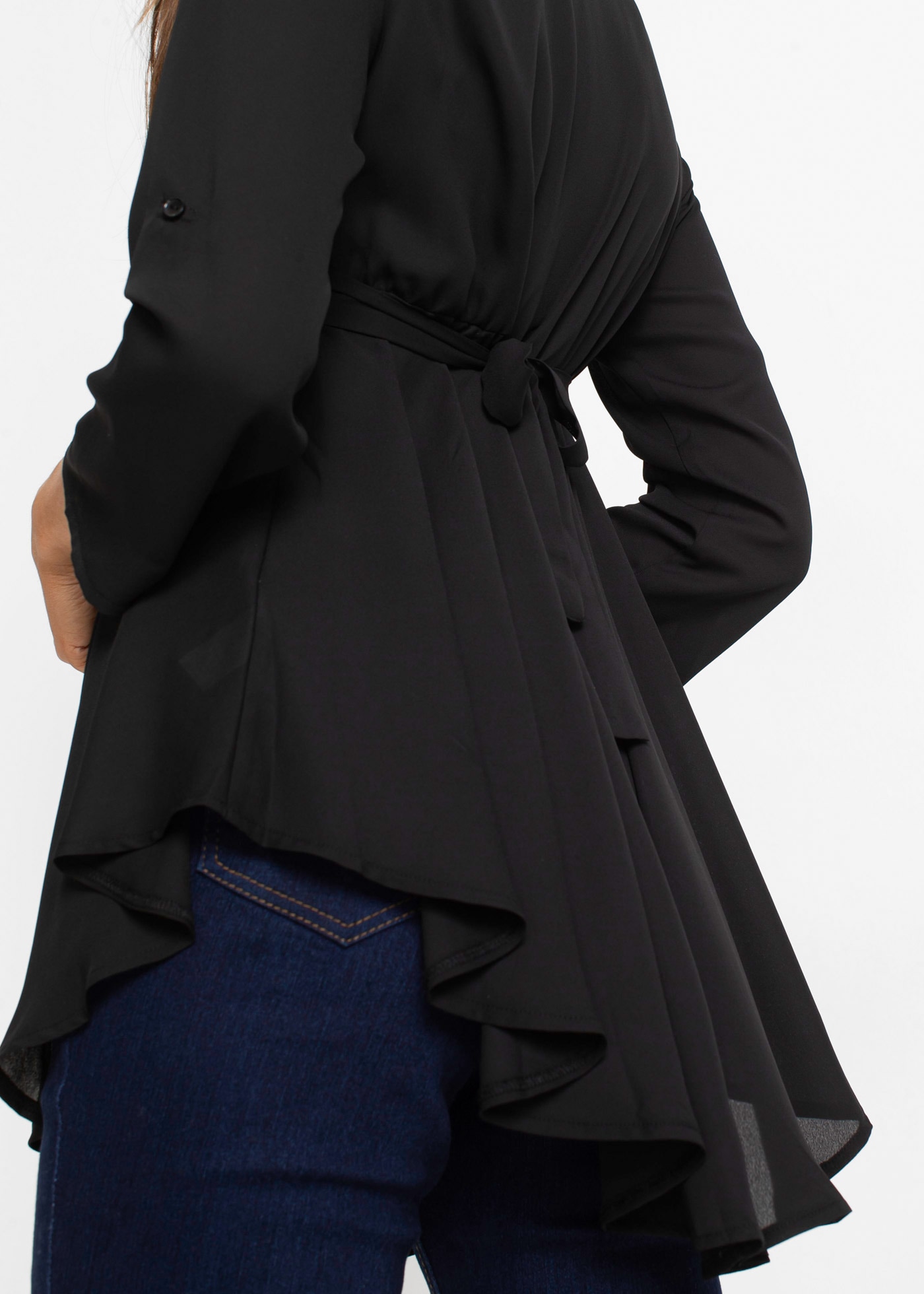 bonprix Longbluse »Longbluse« mit Gürtel,  mit Gürtel im Rücken zu binden