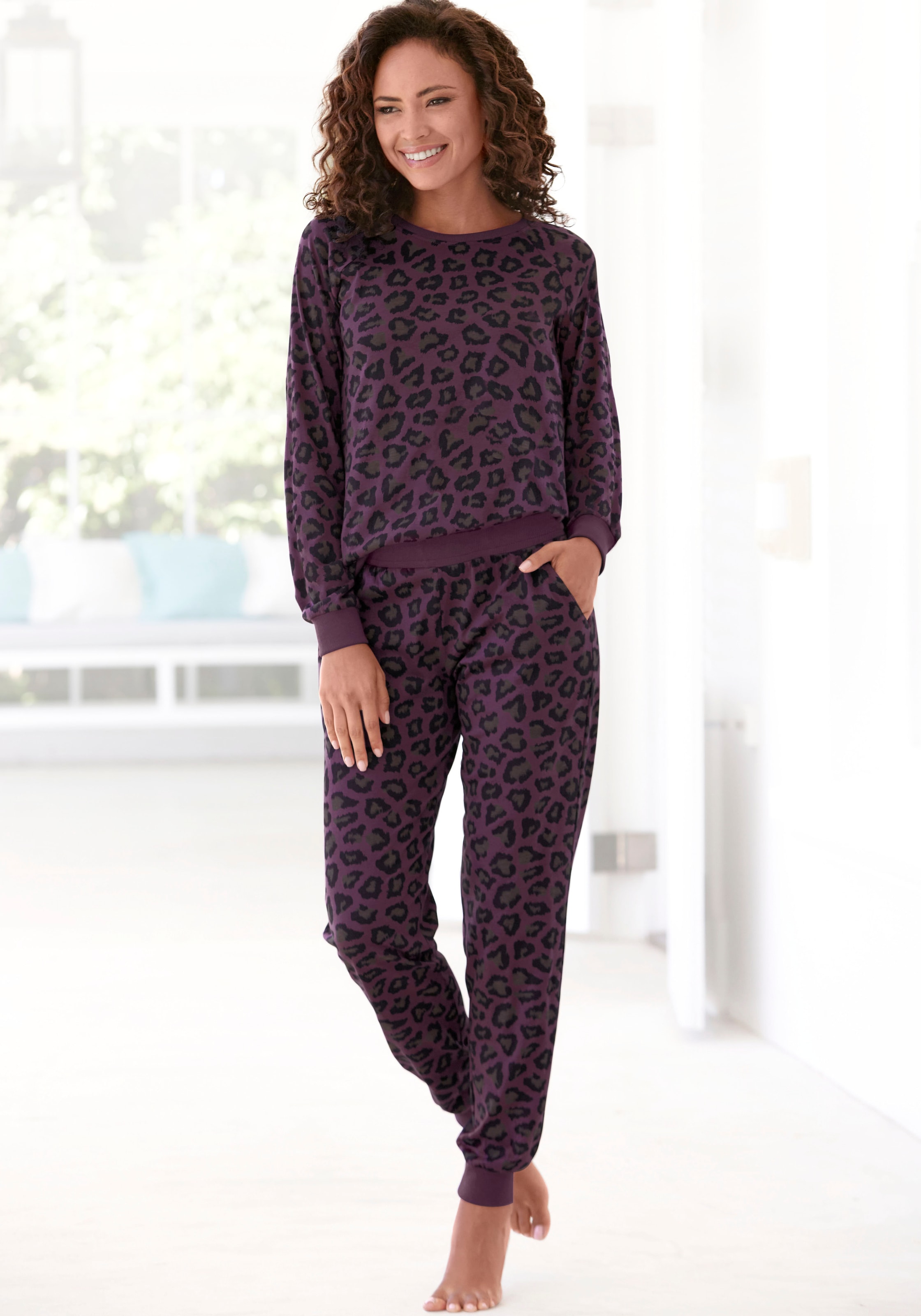 Vivance Dreams Pyjama 2 Stk. tlg., mit tonalem Animalprint günstig online kaufen