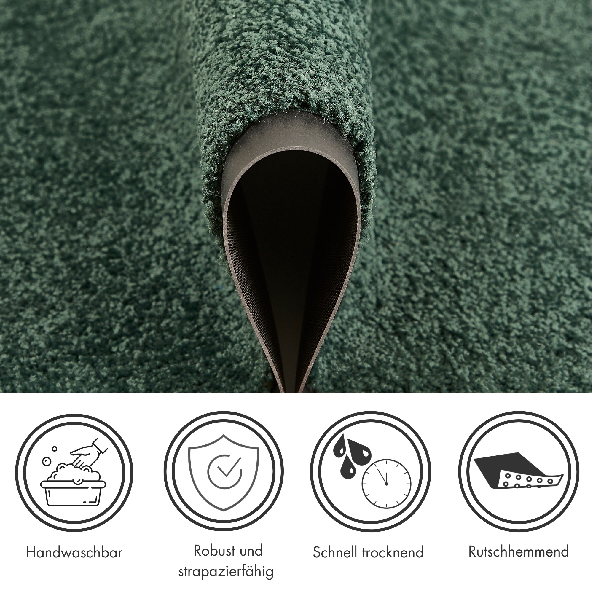 Andiamo Fußmatte »Verdi, Made in Netherlands«, rechteckig, 6 mm Höhe, Schmutzfangmatte, auch für überdachten Außenbereich geeignet, waschbar