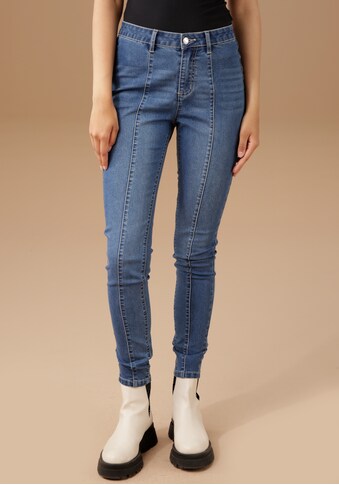Aniston CASUAL Skinny-fit-Jeans, regular waist - vorne mit trendigen Teilungsnähten kaufen