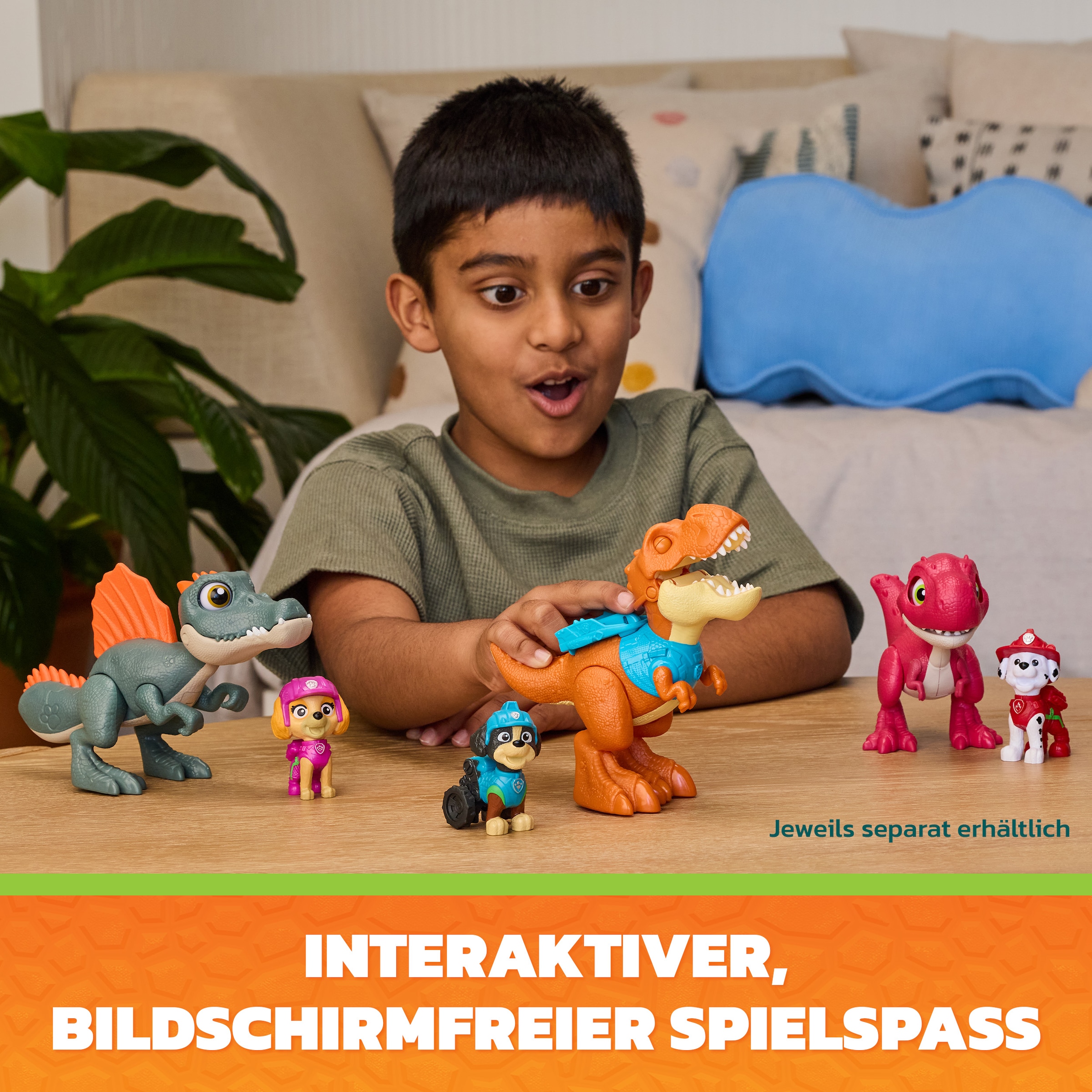 Spin Master Spielfigur »PAW Patrol: Der Dino Film, Roaring Pups, Rex-Figur & T-Rex-Dino Timmy« mit Soundeffekten