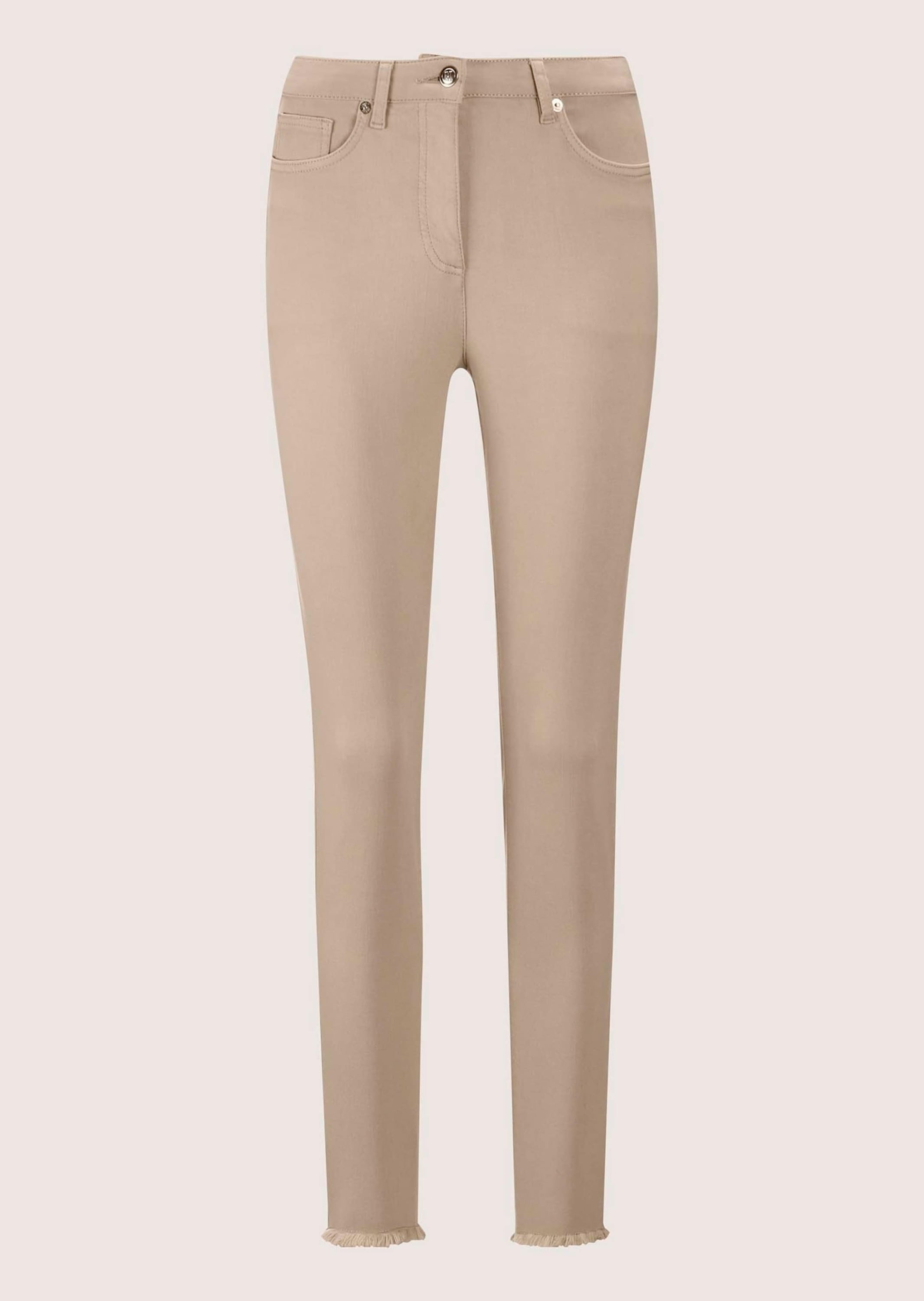 MADELEINE "Jeans Mid Waist Skinny-Hose mit Fransen" mit Fransensaum