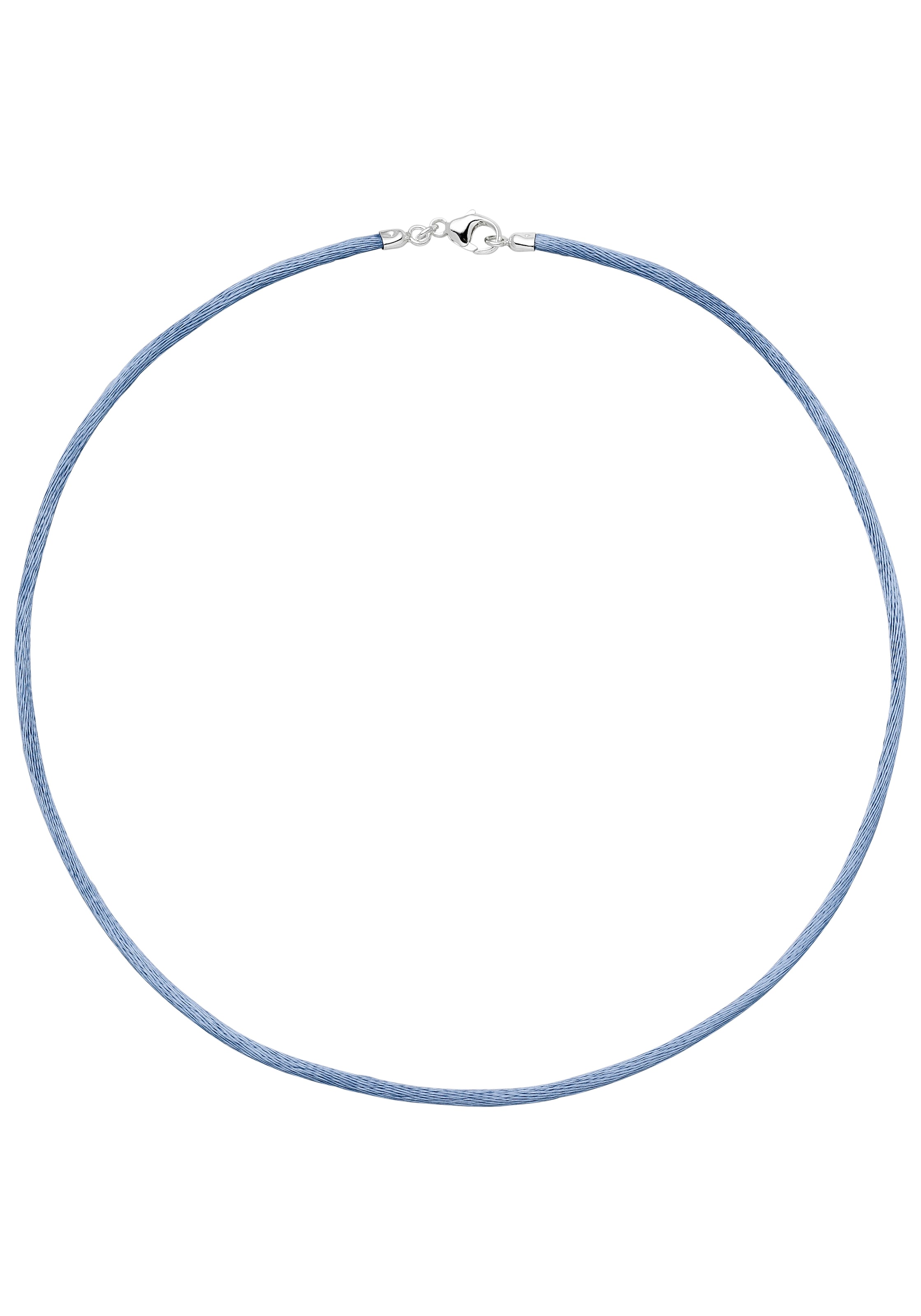 Kette ohne Anhänger, Seidenkette hellblau 42 cm 2,8 mm