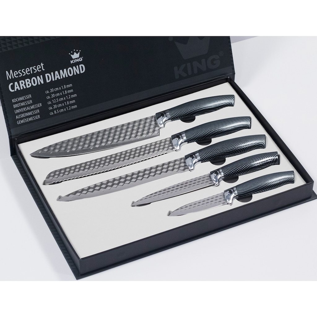 KING Messer-Set »CARBON DIAMOND«, (Set, 5 tlg.)