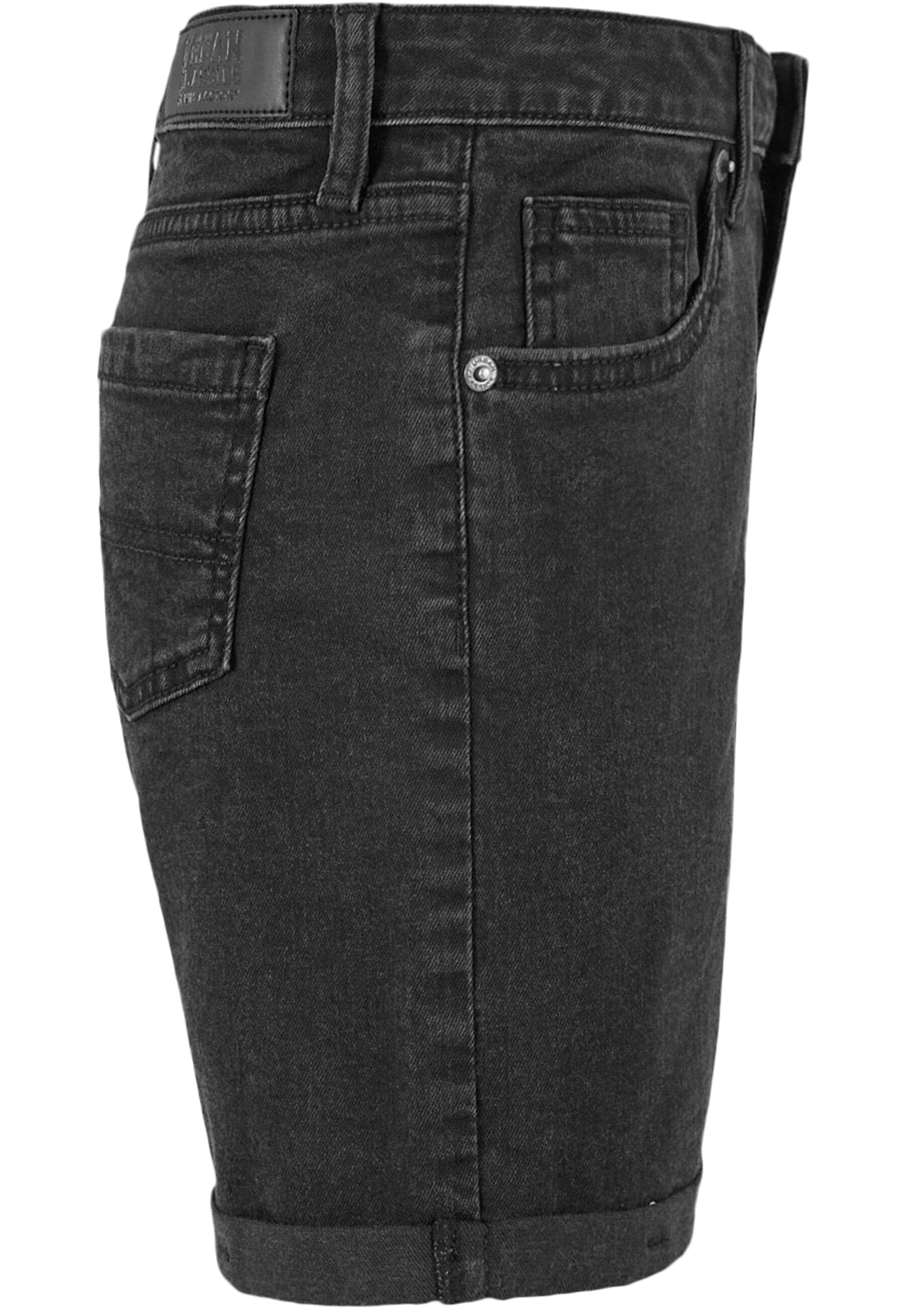 URBAN CLASSICS Shorts »Urban Classics Damen Girls Organic Stretch Denim 5 Pocket Shorts«, (1 tlg.)