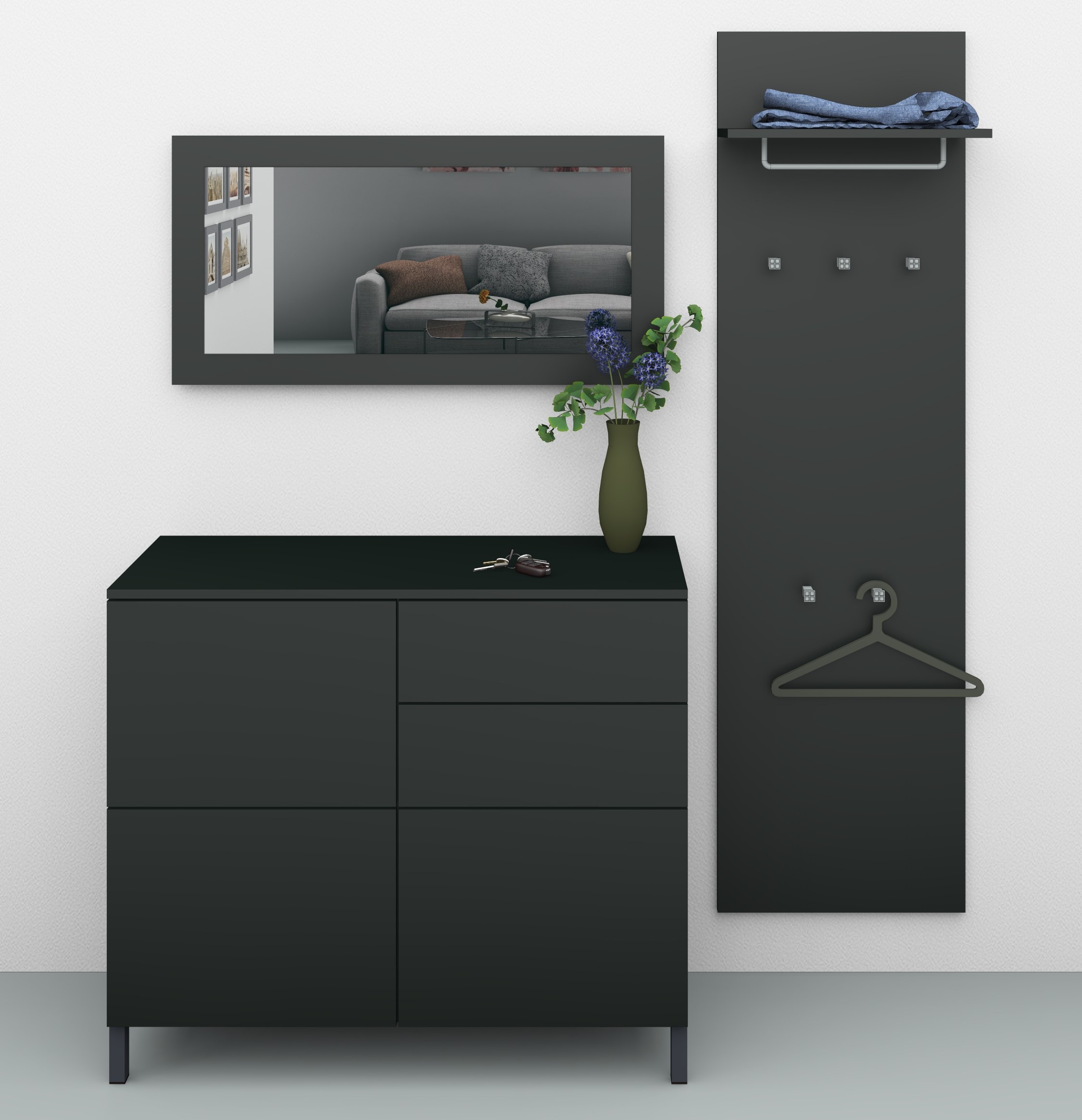 Thumbnail - borchardt Möbel Garderoben-Set "Haama" 3 Stk. tlg.